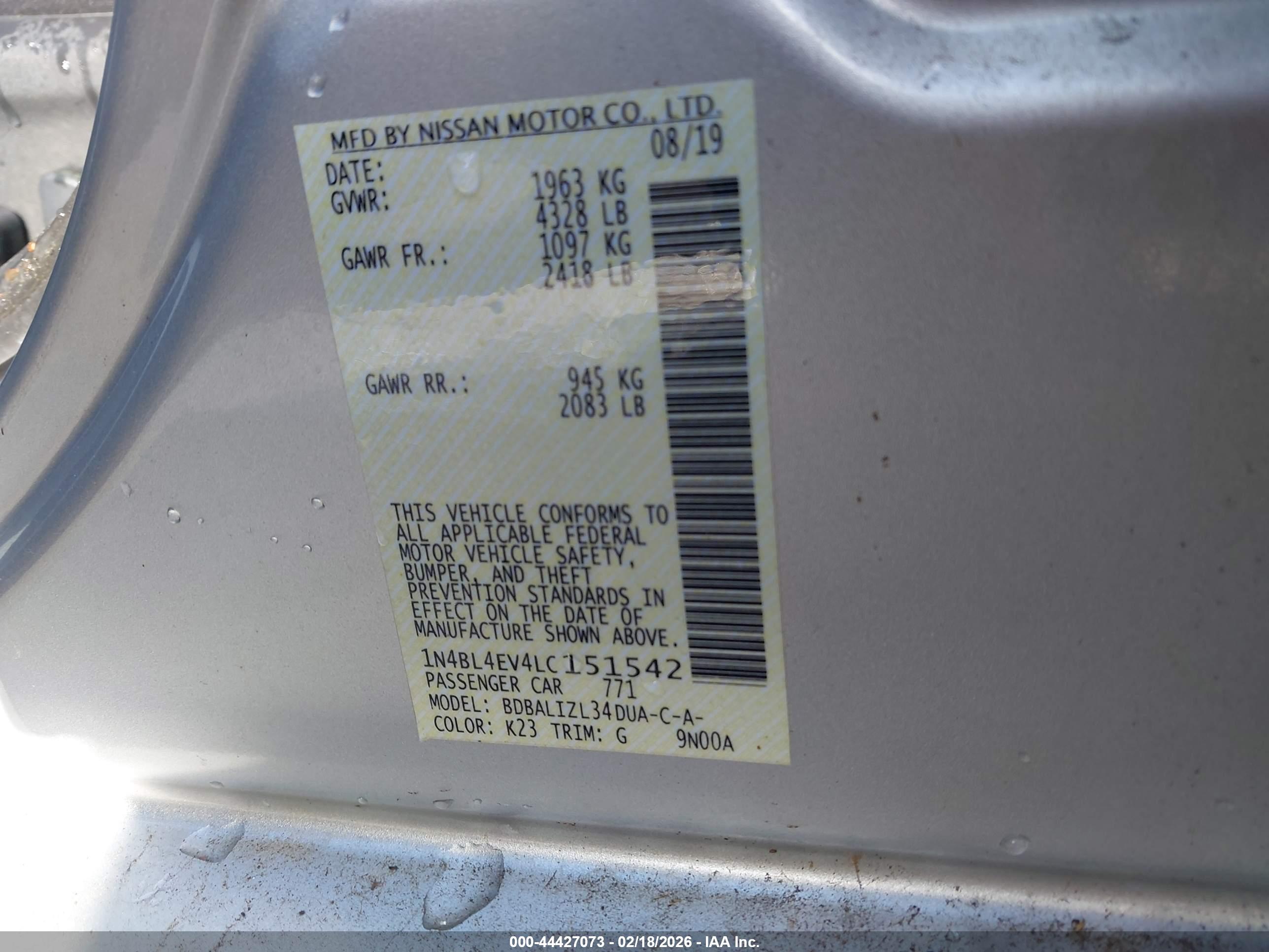 NISSAN ALTIMA image 9