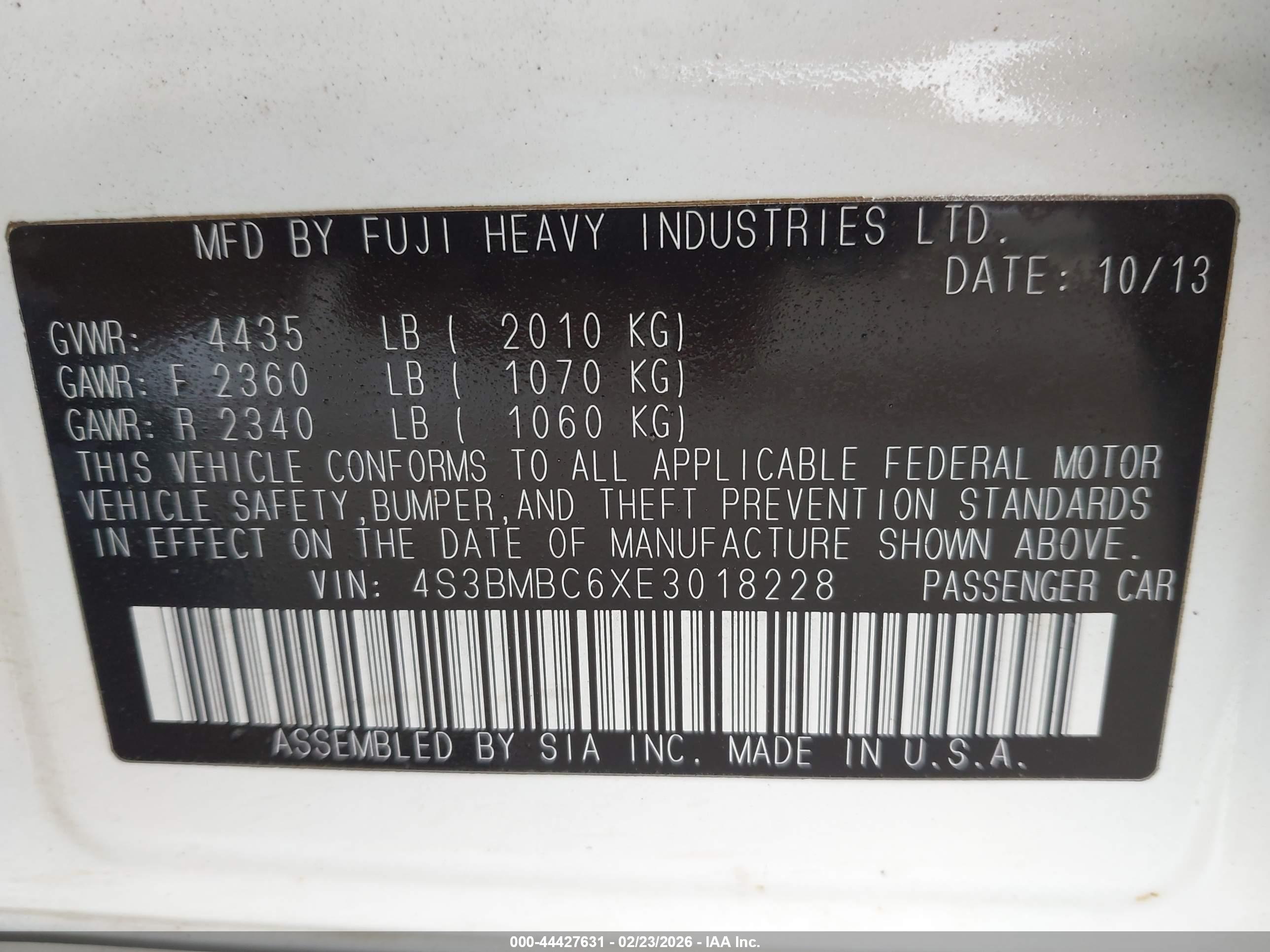 SUBARU LEGACY image 9