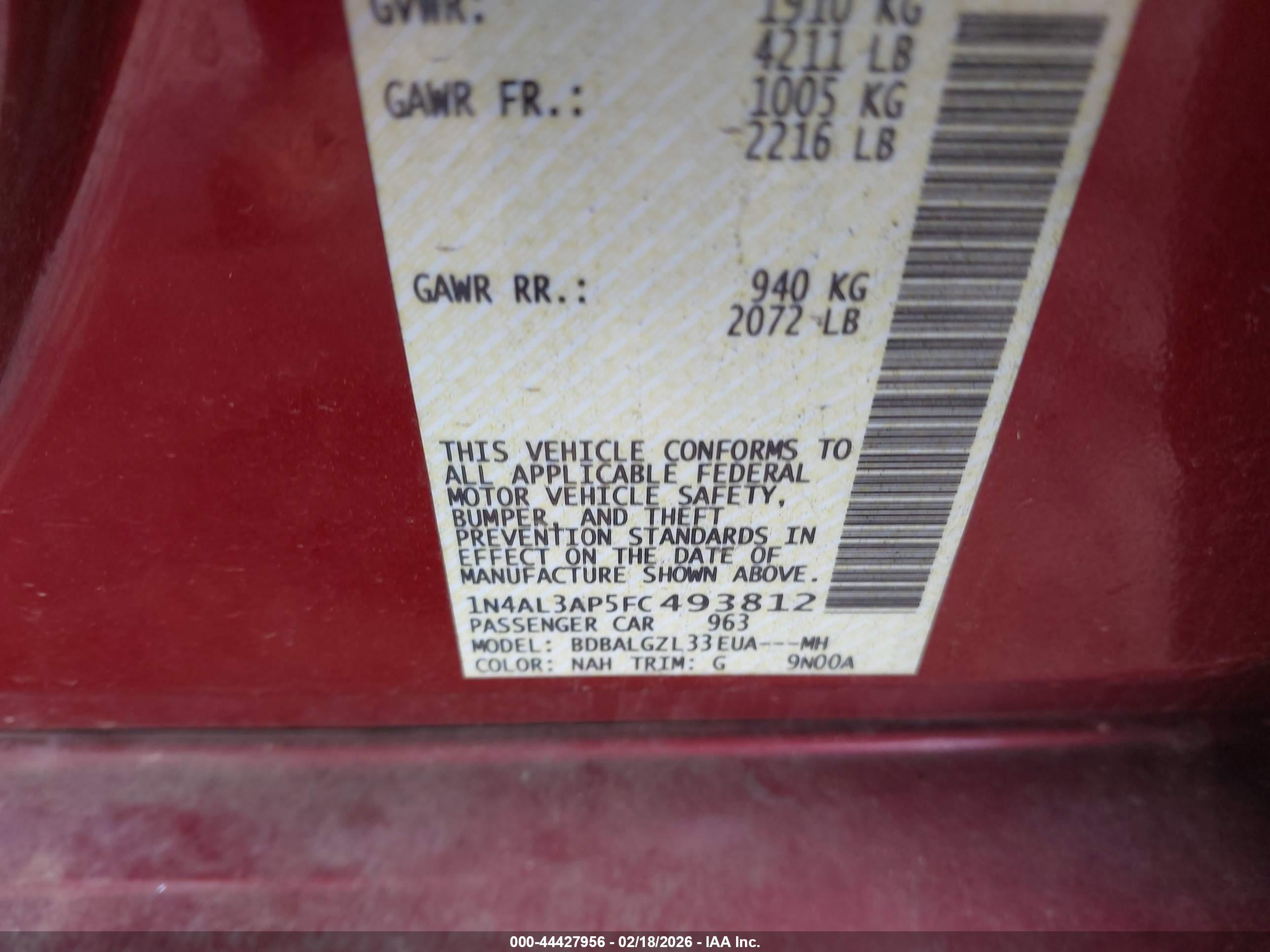 NISSAN ALTIMA image 9