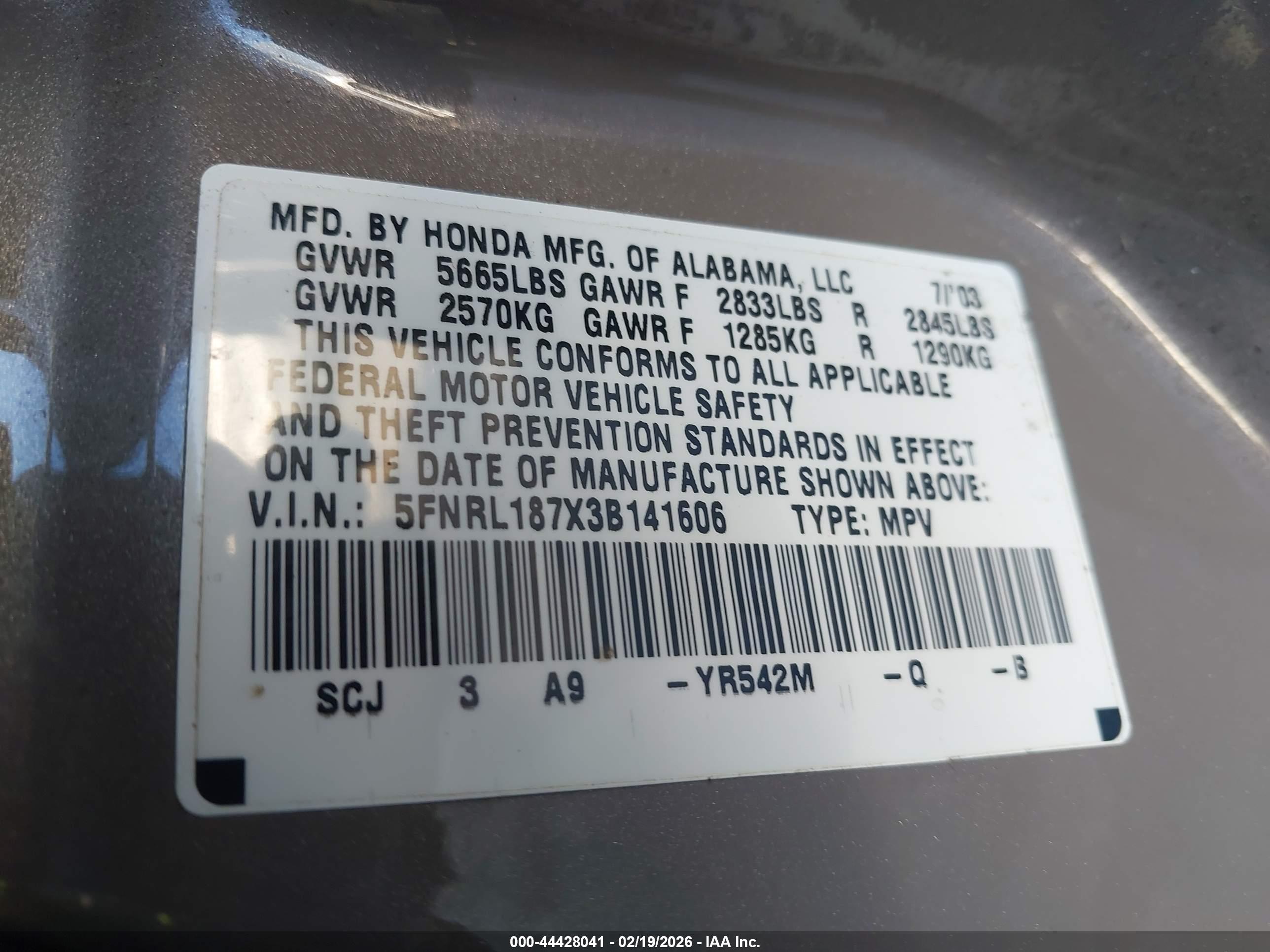 HONDA ODYSSEY image 9