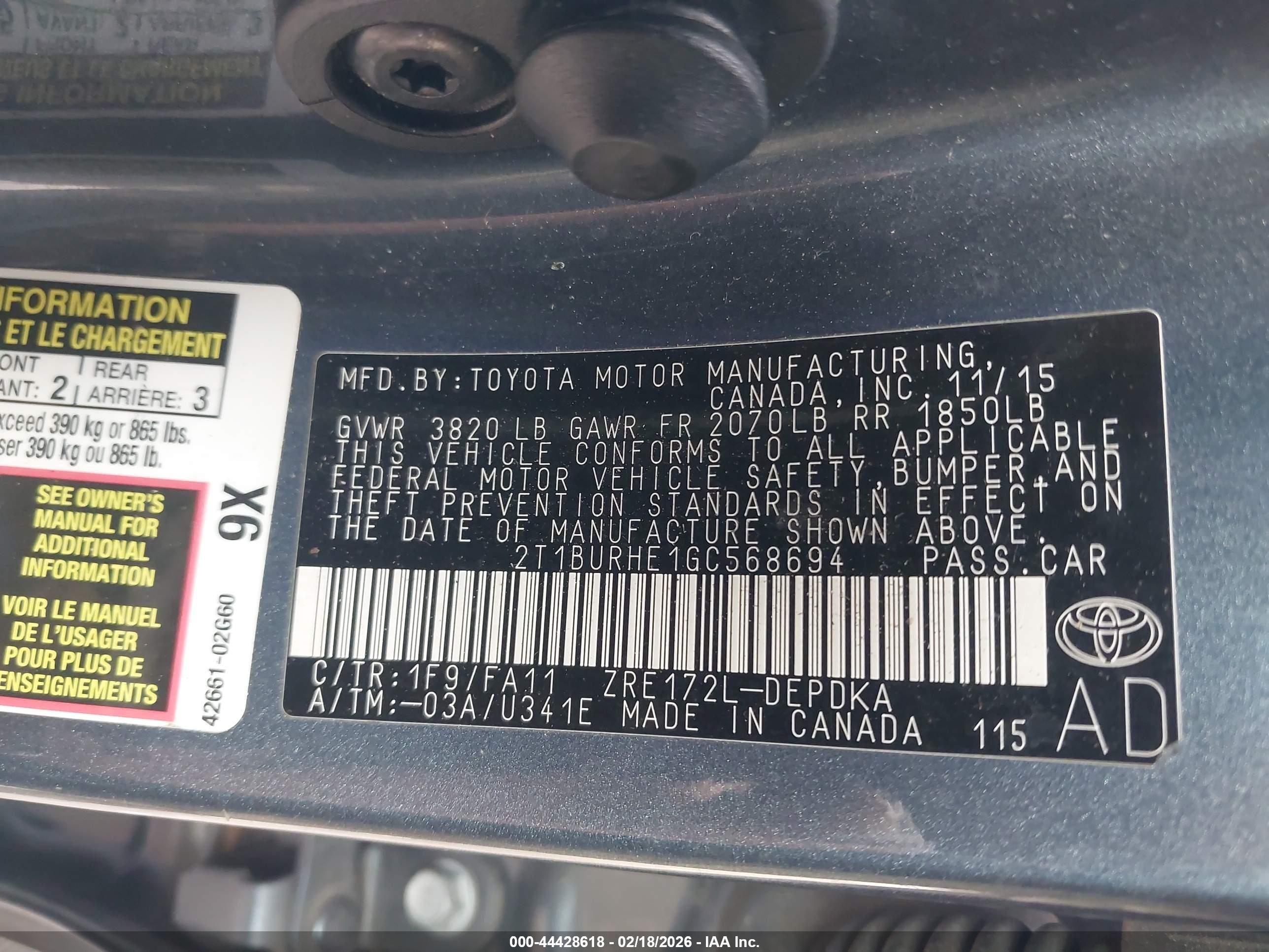 TOYOTA COROLLA image 9