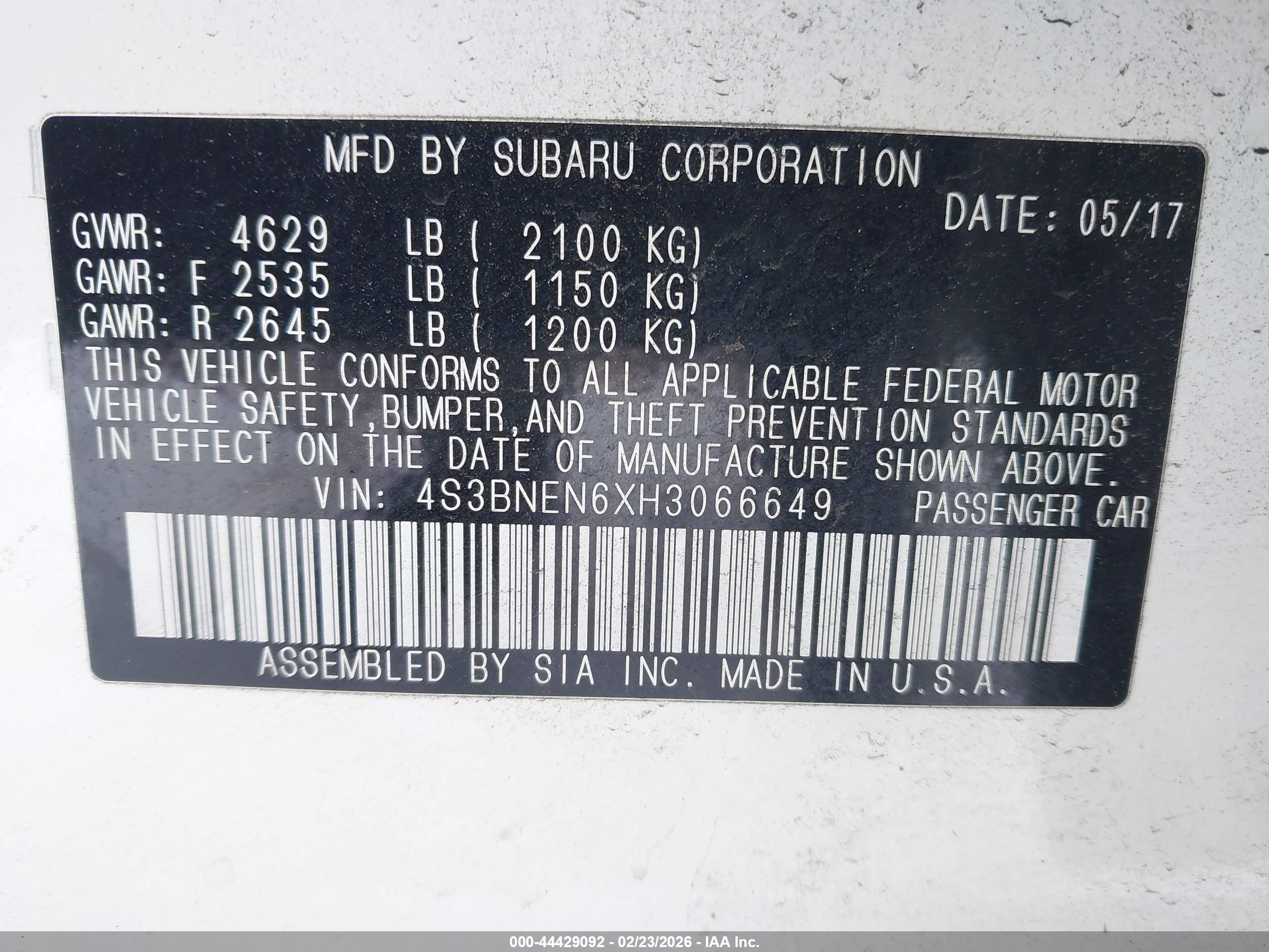 SUBARU LEGACY image 9