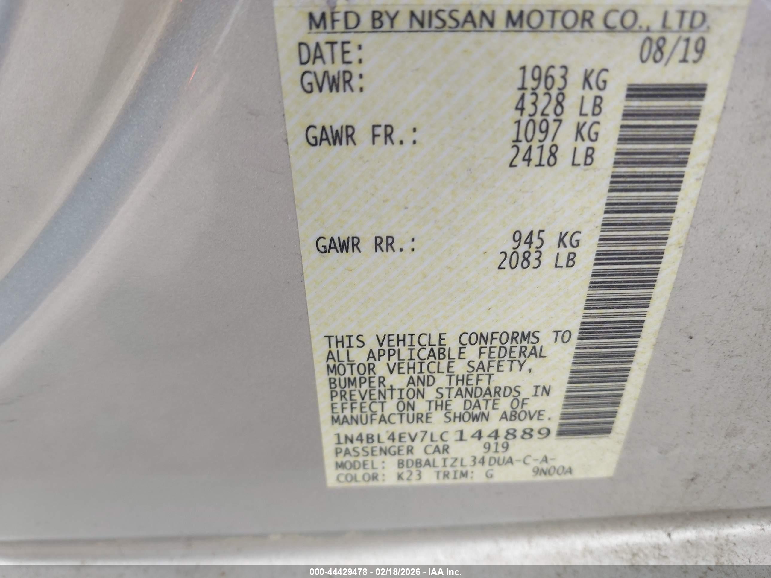 NISSAN ALTIMA image 9