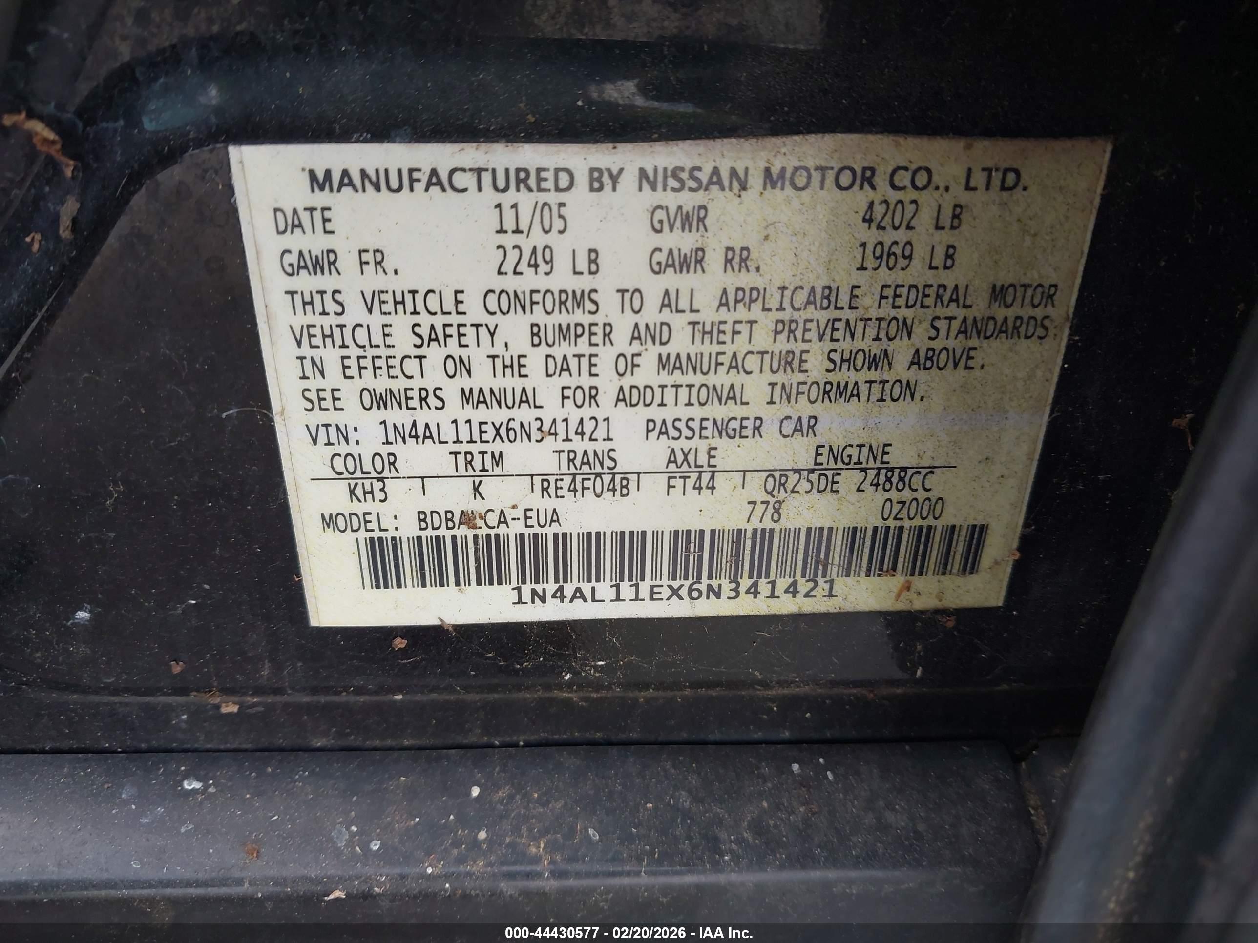 NISSAN ALTIMA image 9