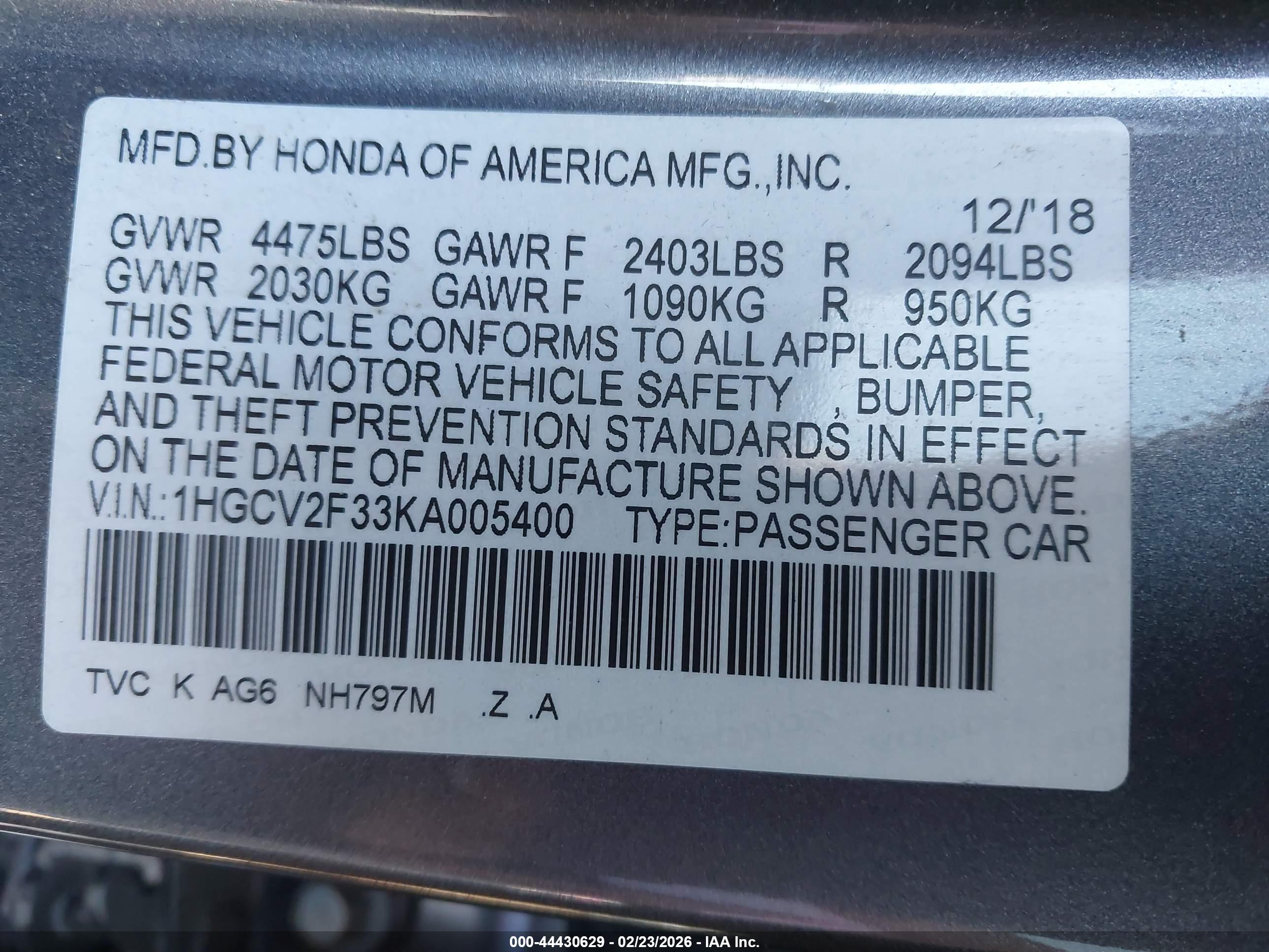 HONDA ACCORD image 9