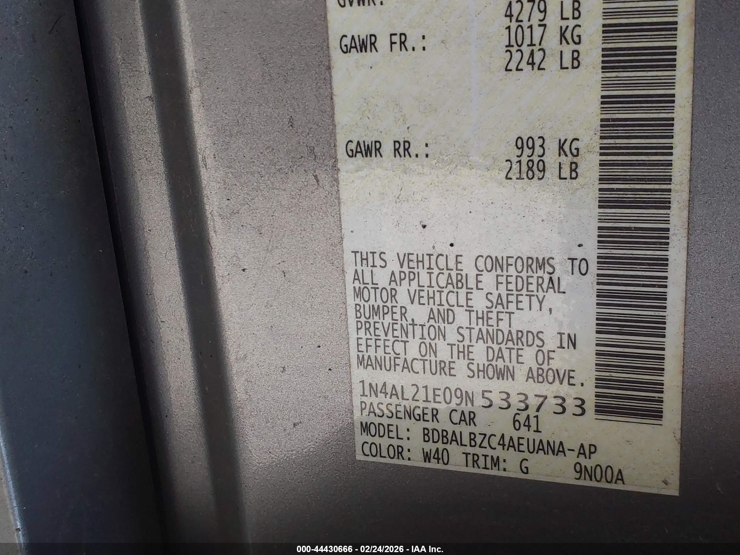 NISSAN ALTIMA image 9