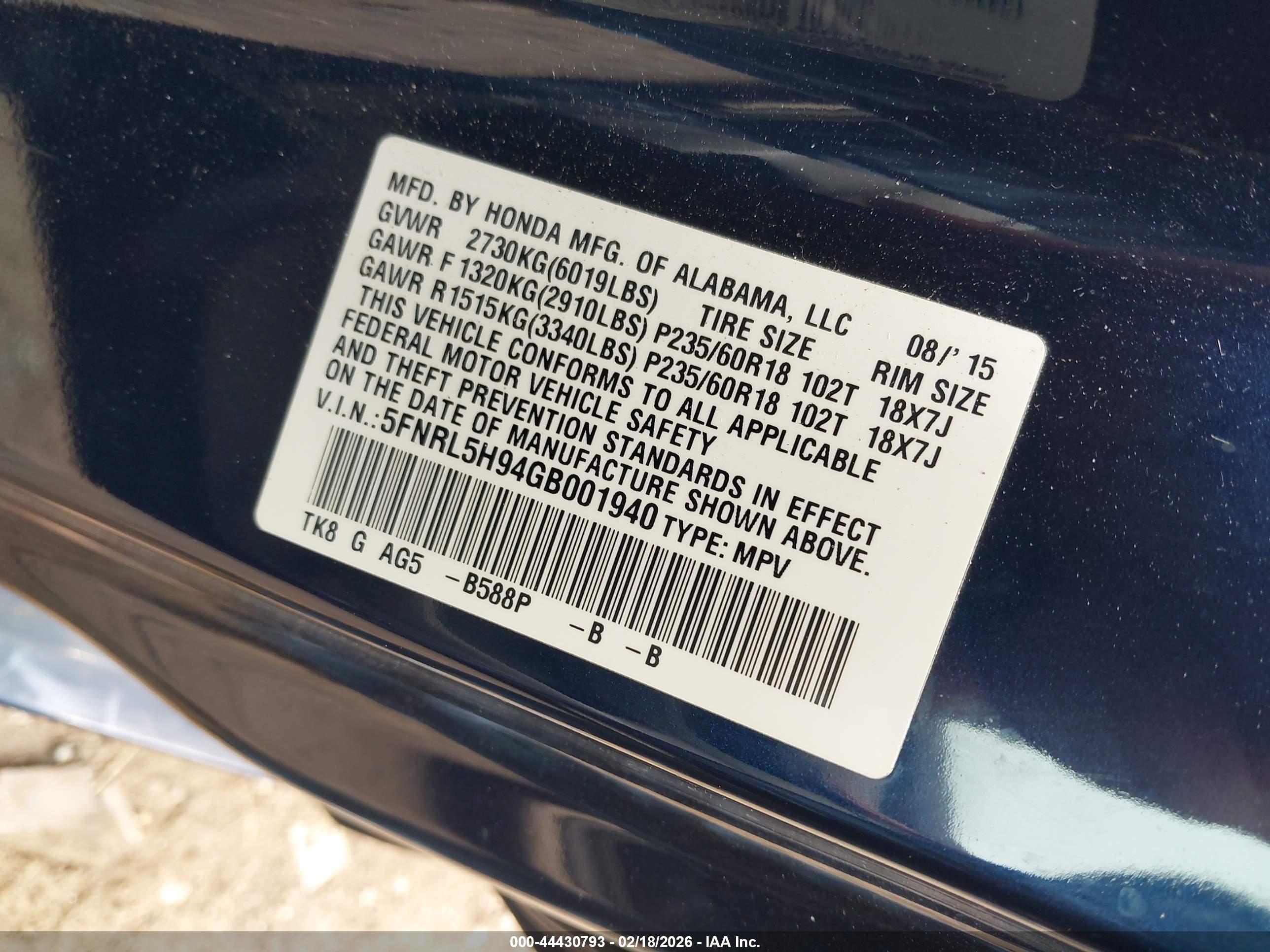 HONDA ODYSSEY image 9