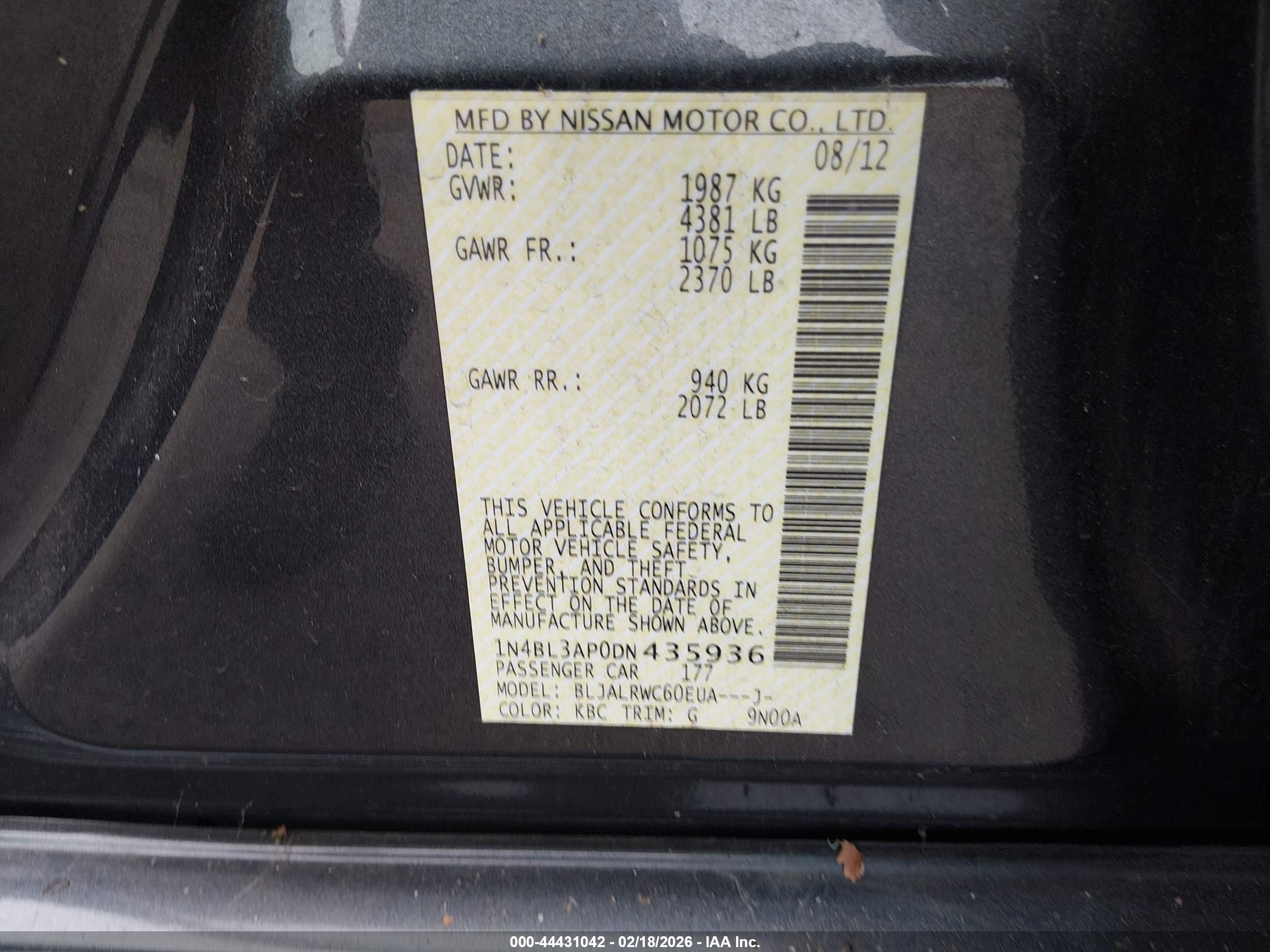 NISSAN ALTIMA image 9