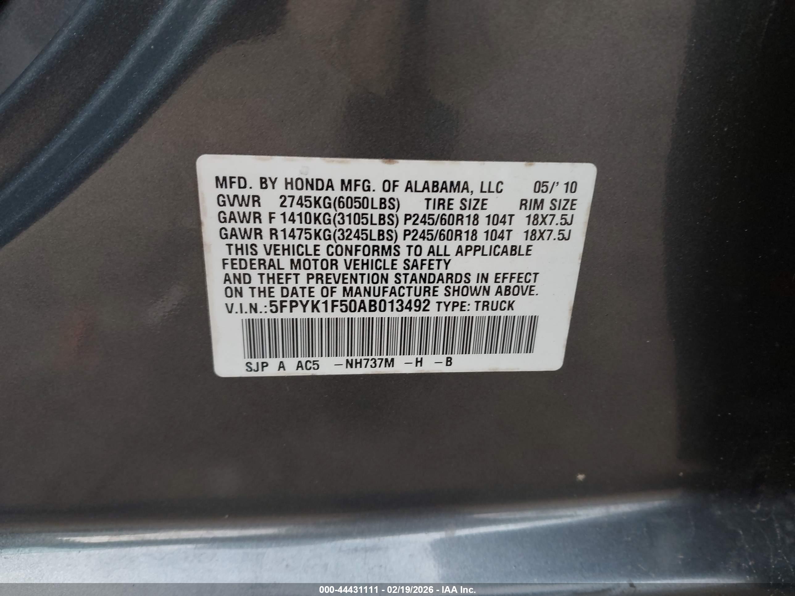 HONDA RIDGELINE image 9