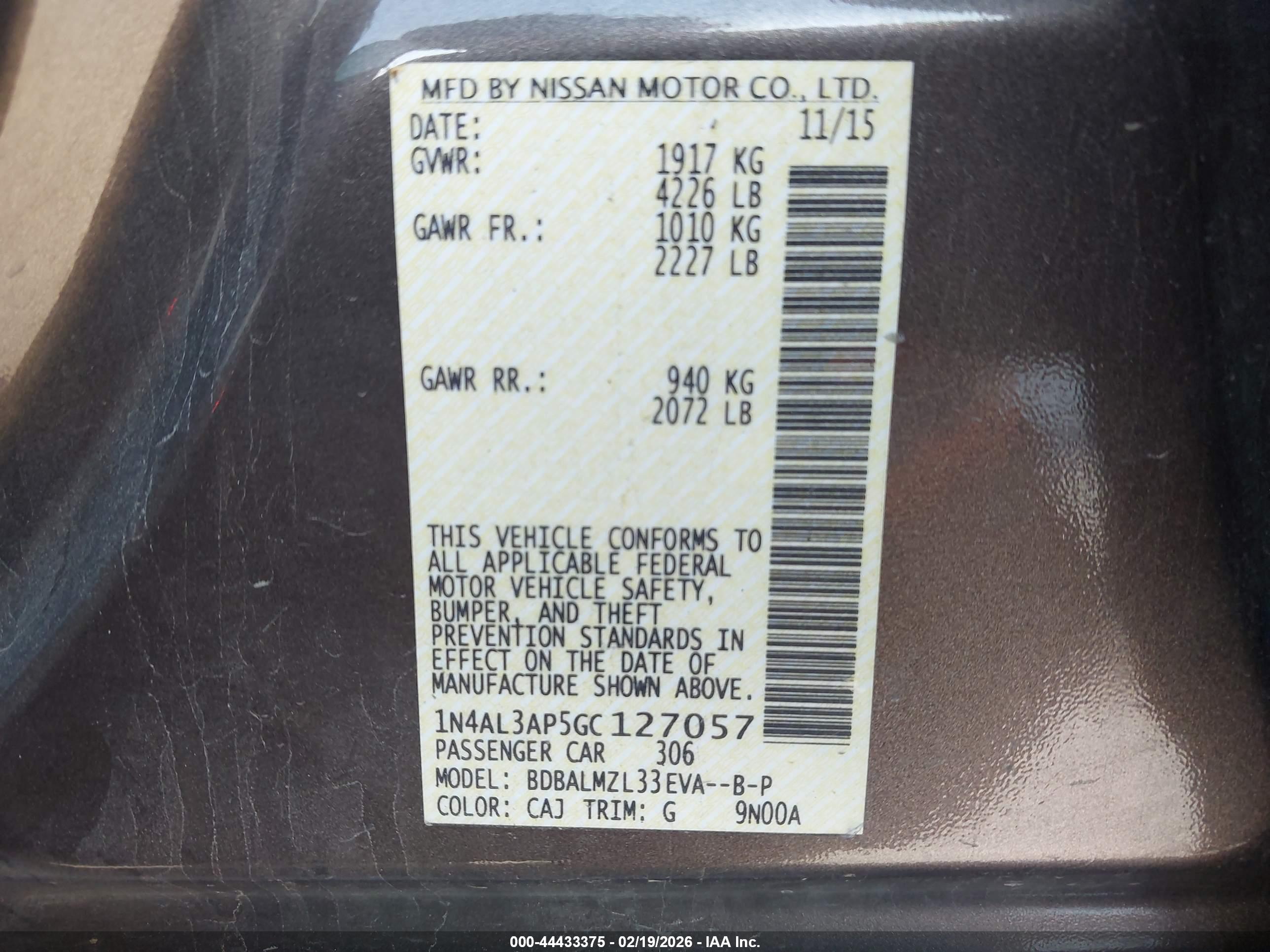NISSAN ALTIMA image 9