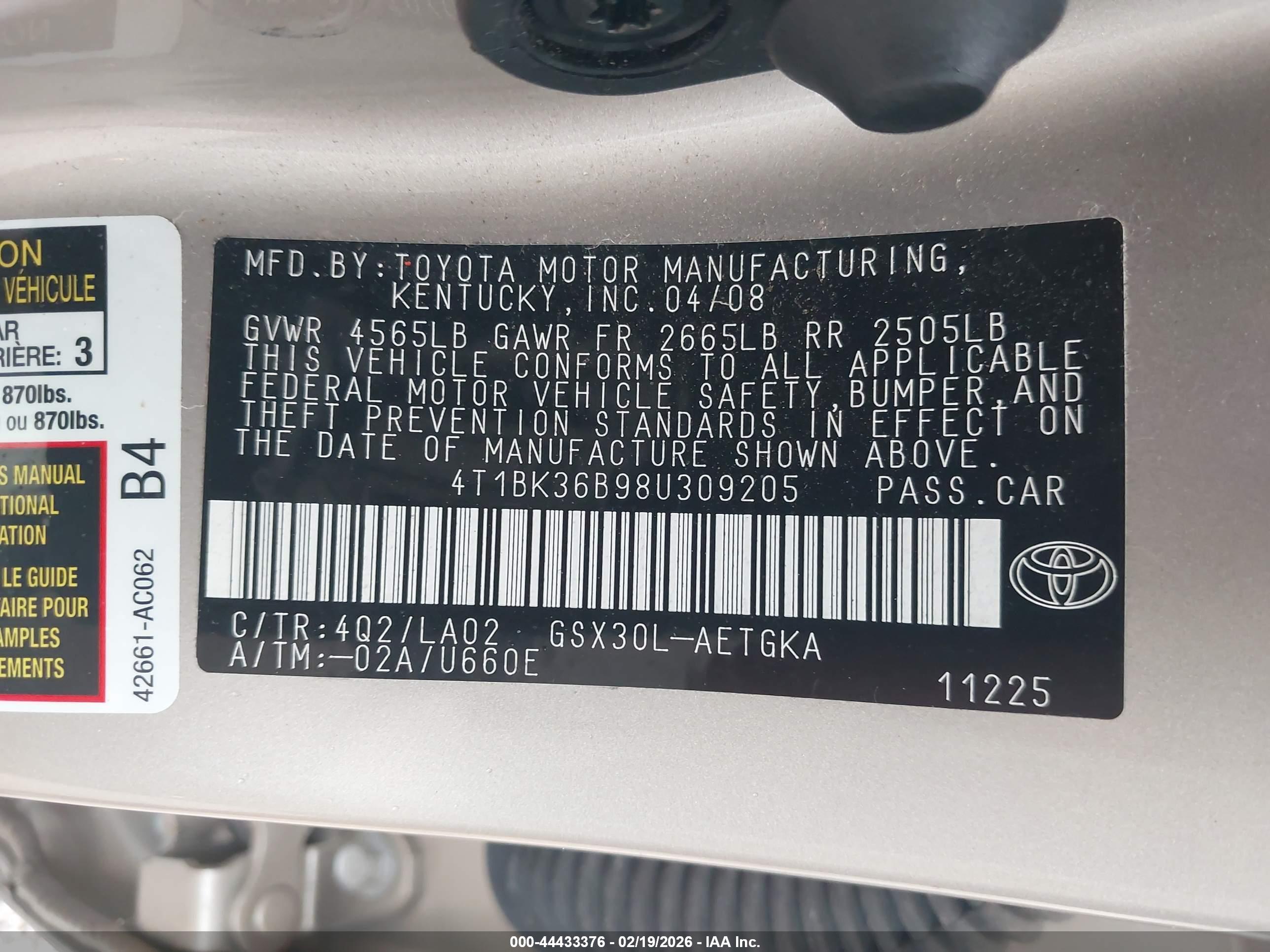 TOYOTA AVALON image 9