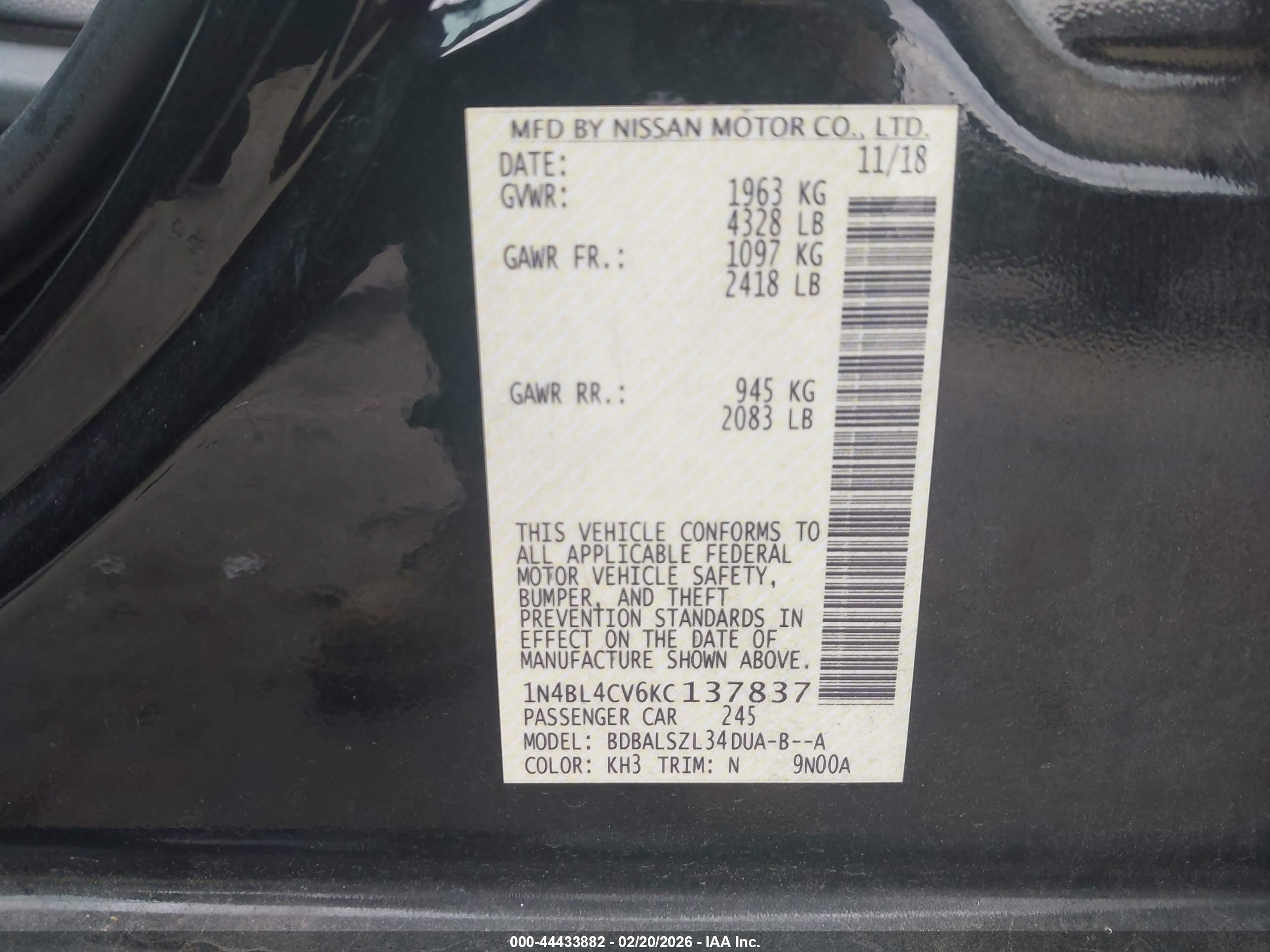 NISSAN ALTIMA image 9