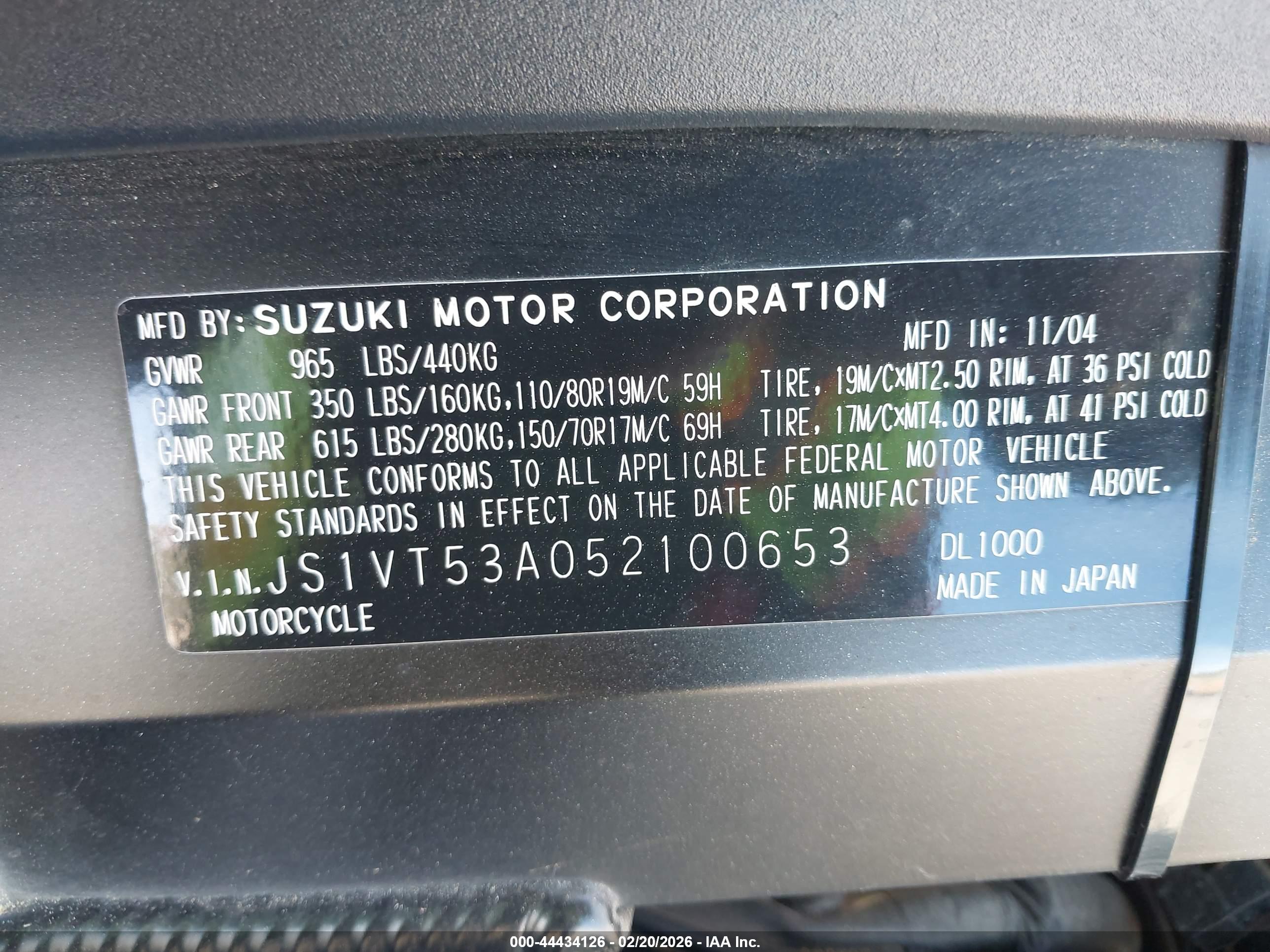 SUZUKI DL1000 image 10
