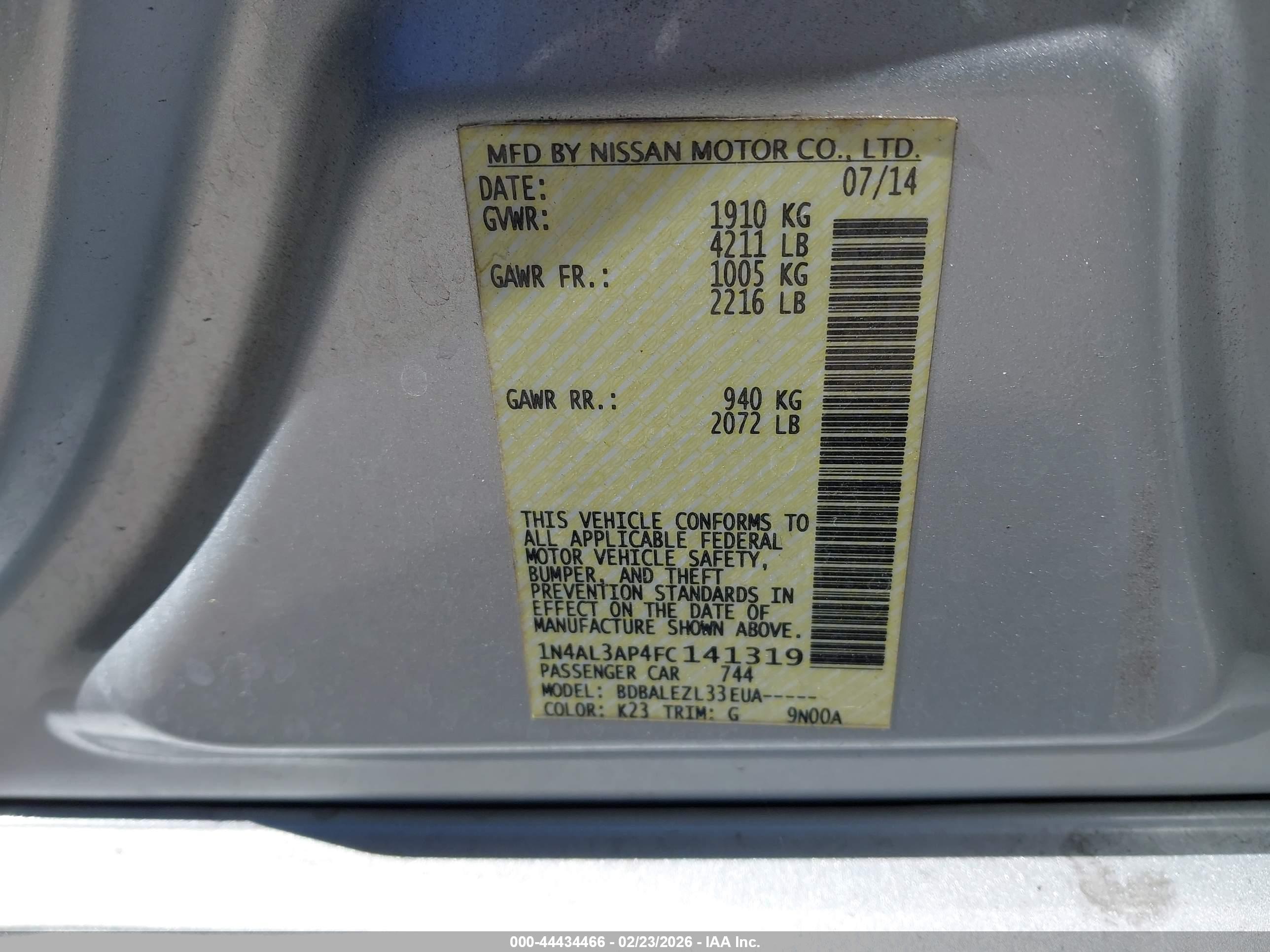 NISSAN ALTIMA image 9