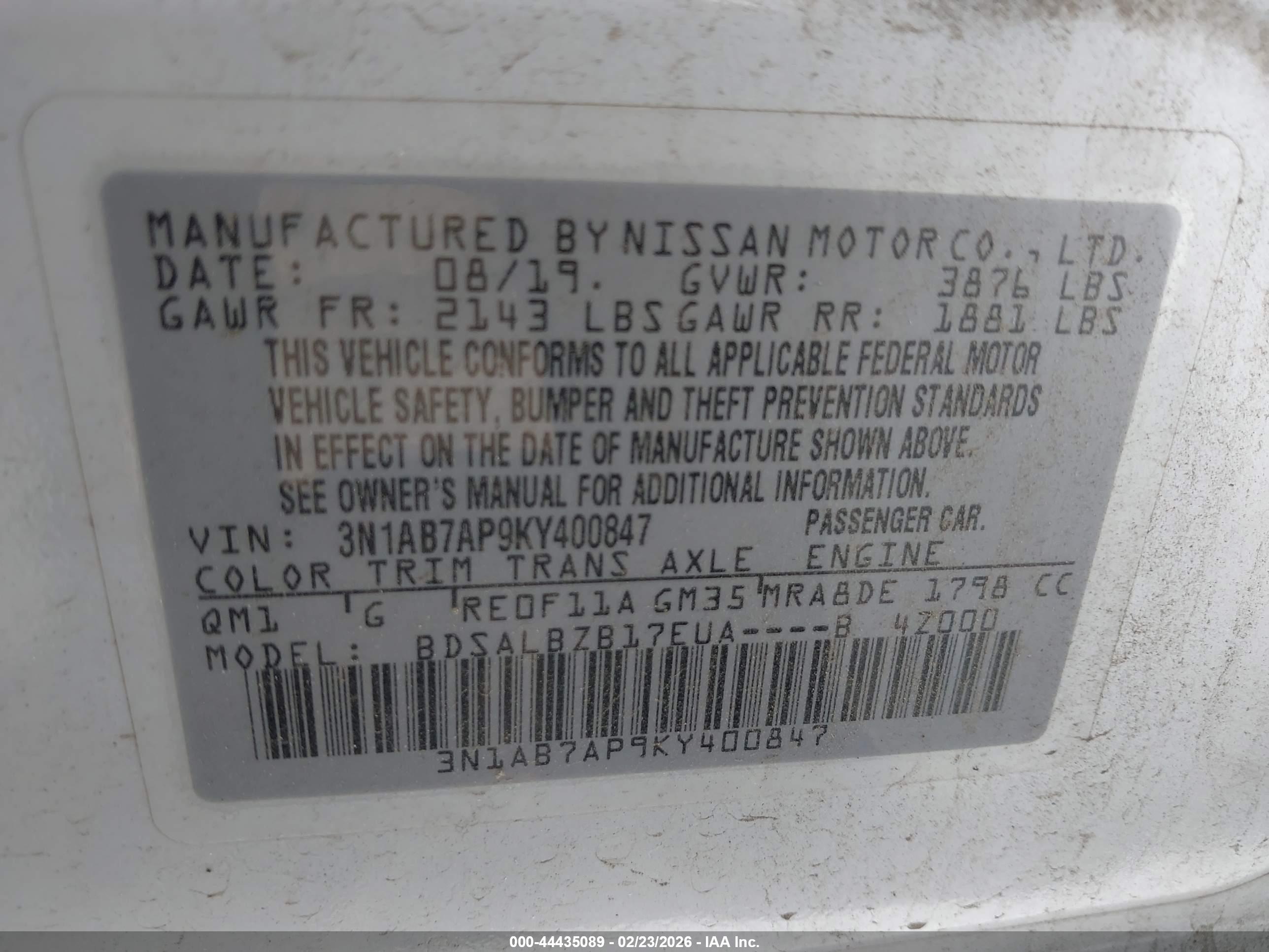 NISSAN SENTRA image 9