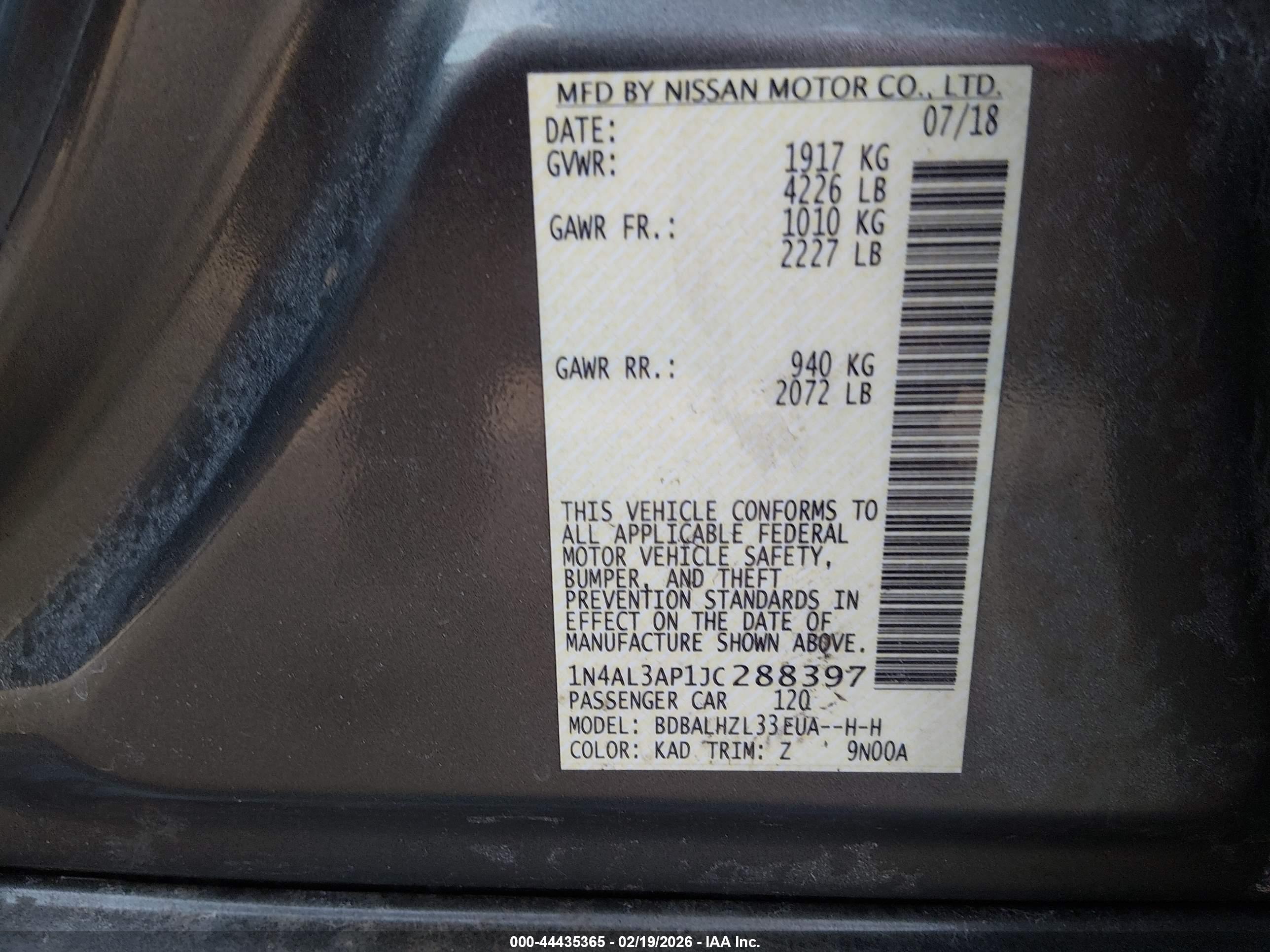 NISSAN ALTIMA image 9