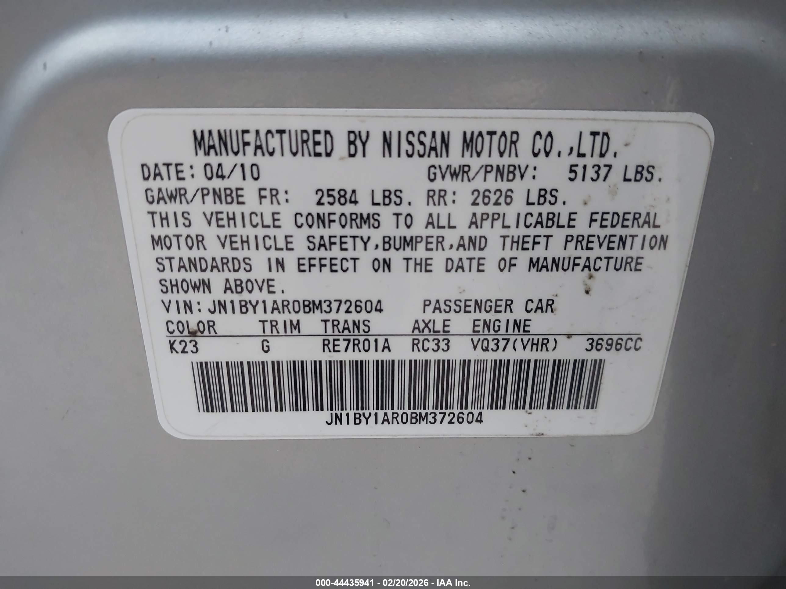INFINITI M37X image 9
