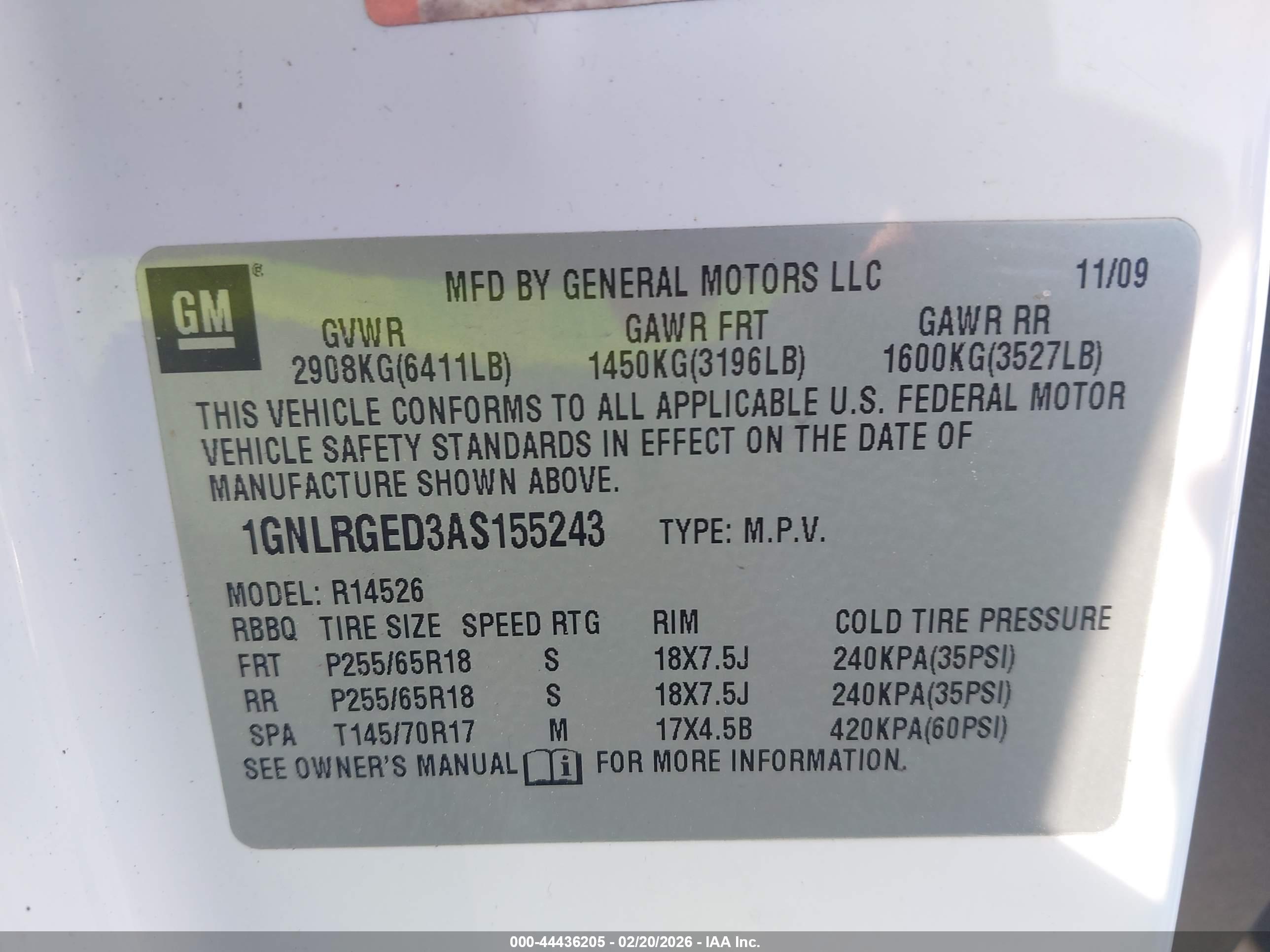 CHEVROLET TRAVERSE image 9