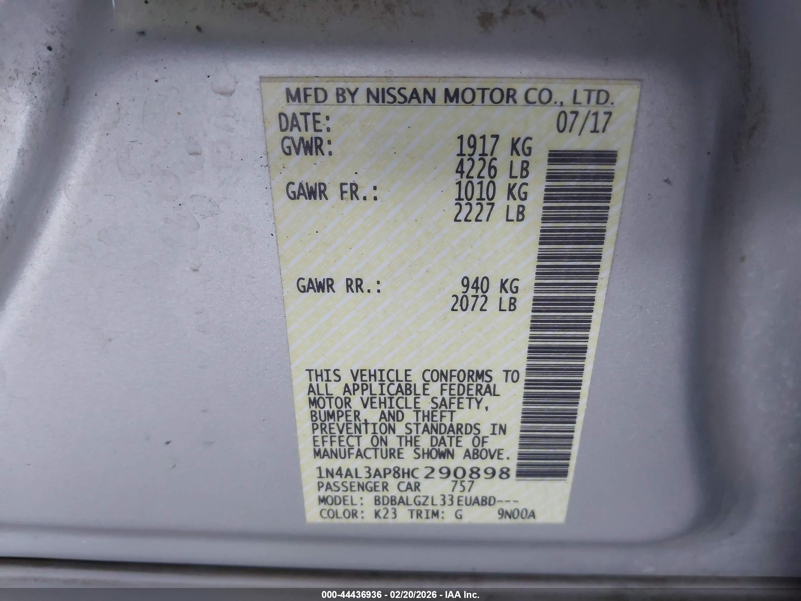 NISSAN ALTIMA image 9