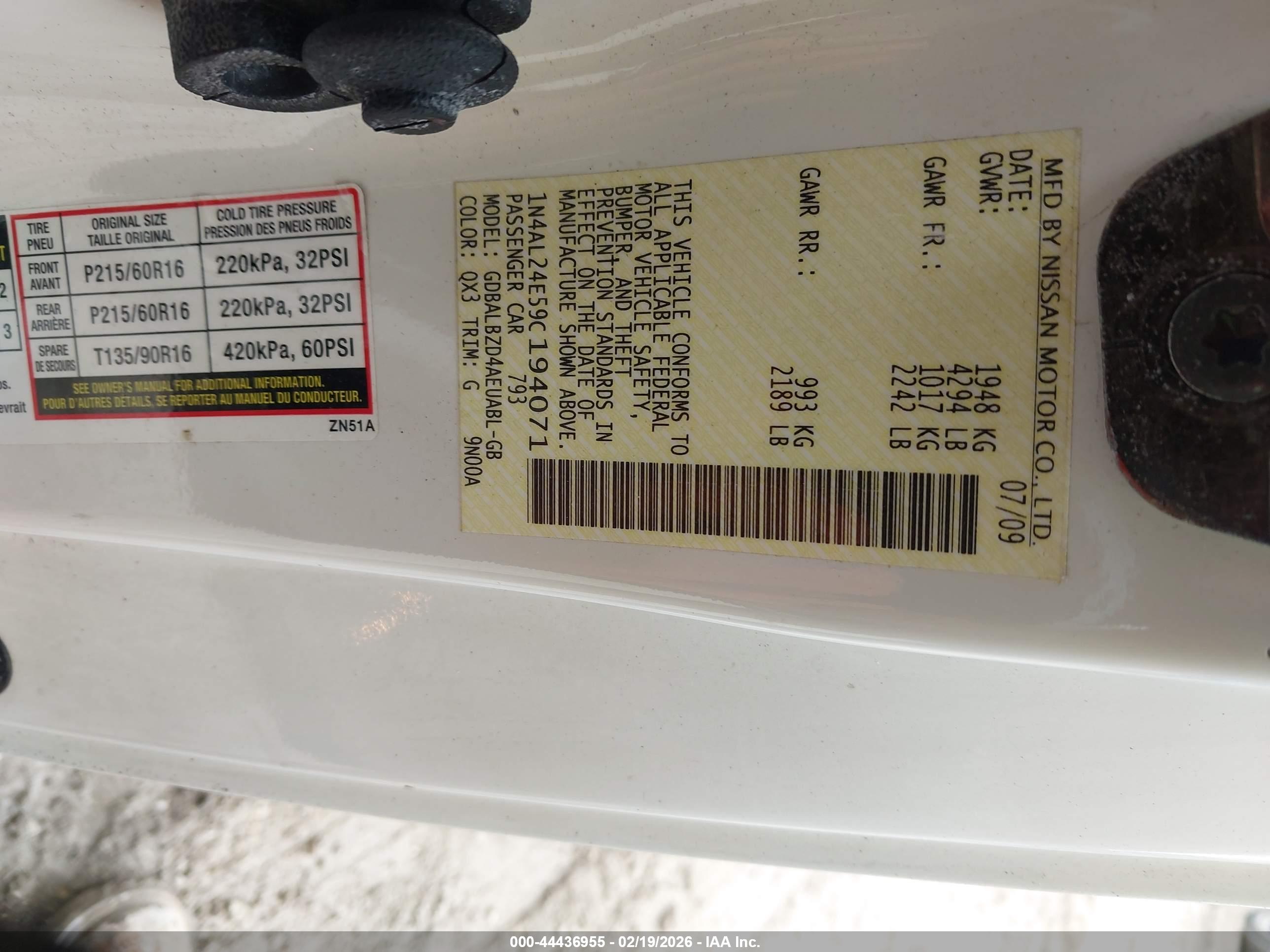 NISSAN ALTIMA image 9