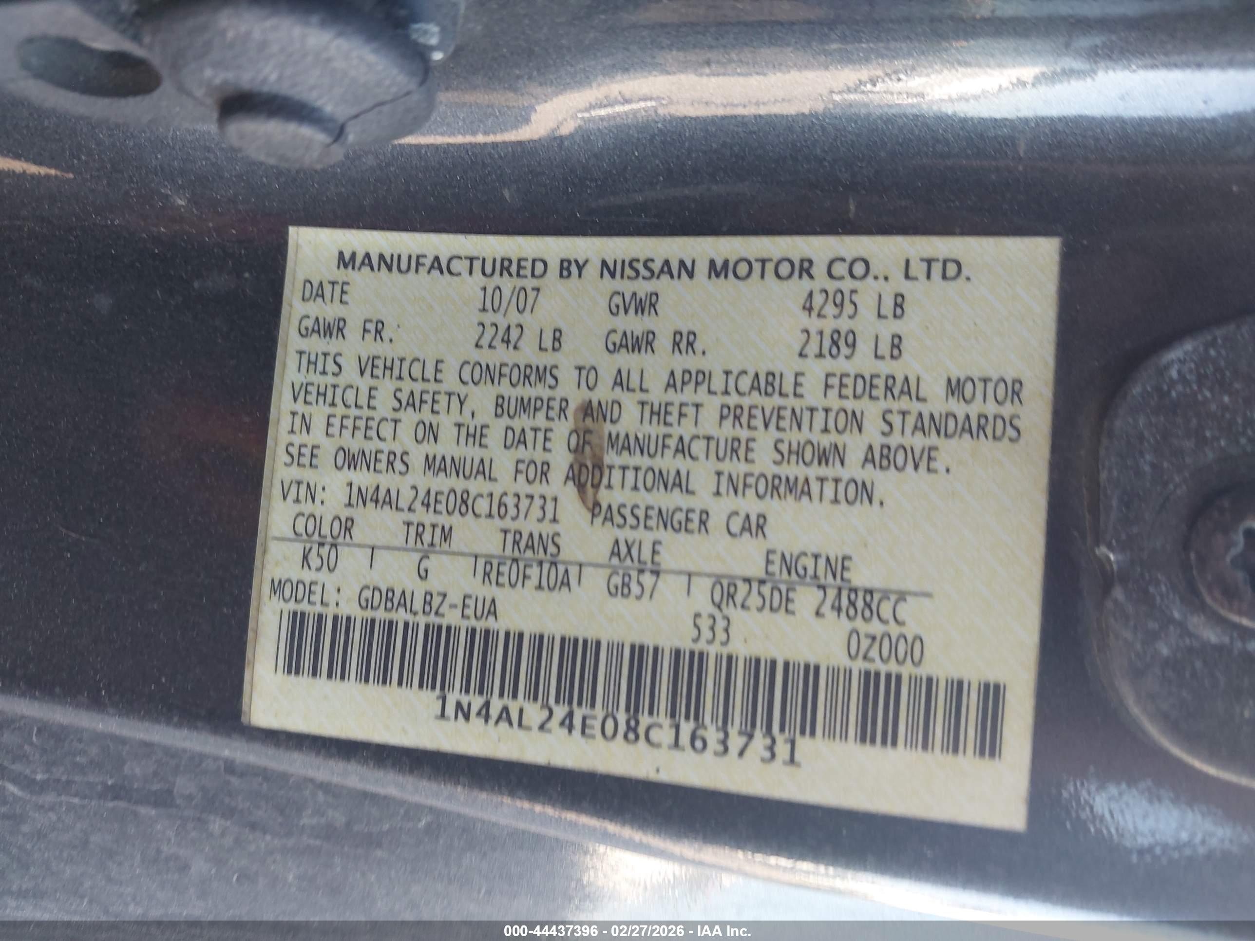 NISSAN ALTIMA image 9