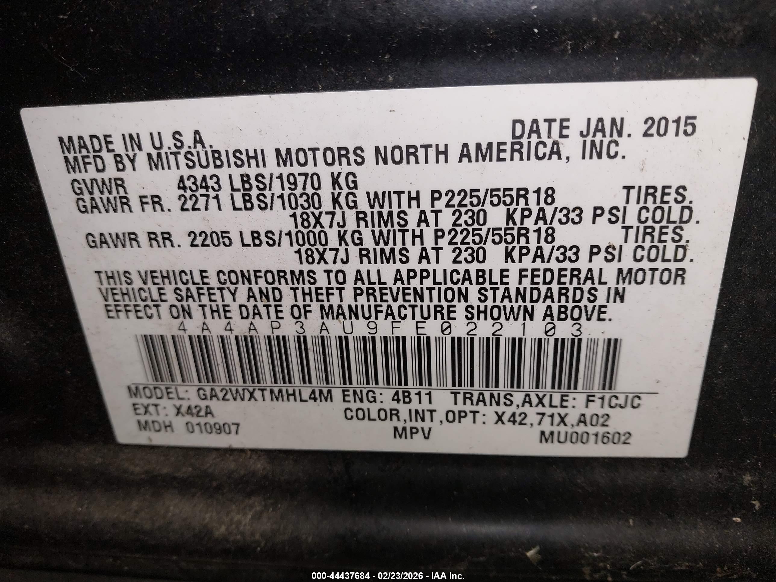 MITSUBISHI OUTLANDER image 9