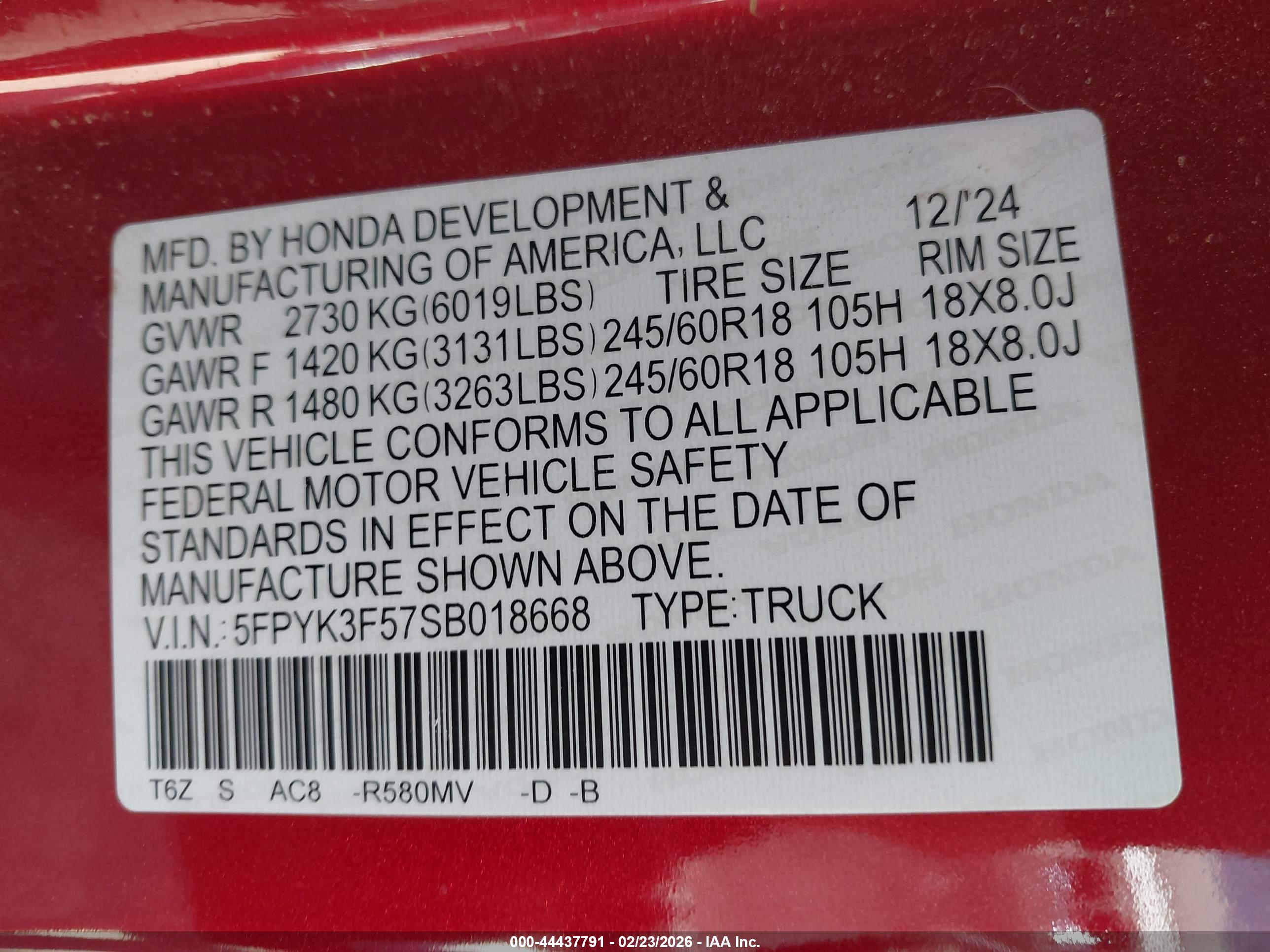 HONDA RIDGELINE image 9