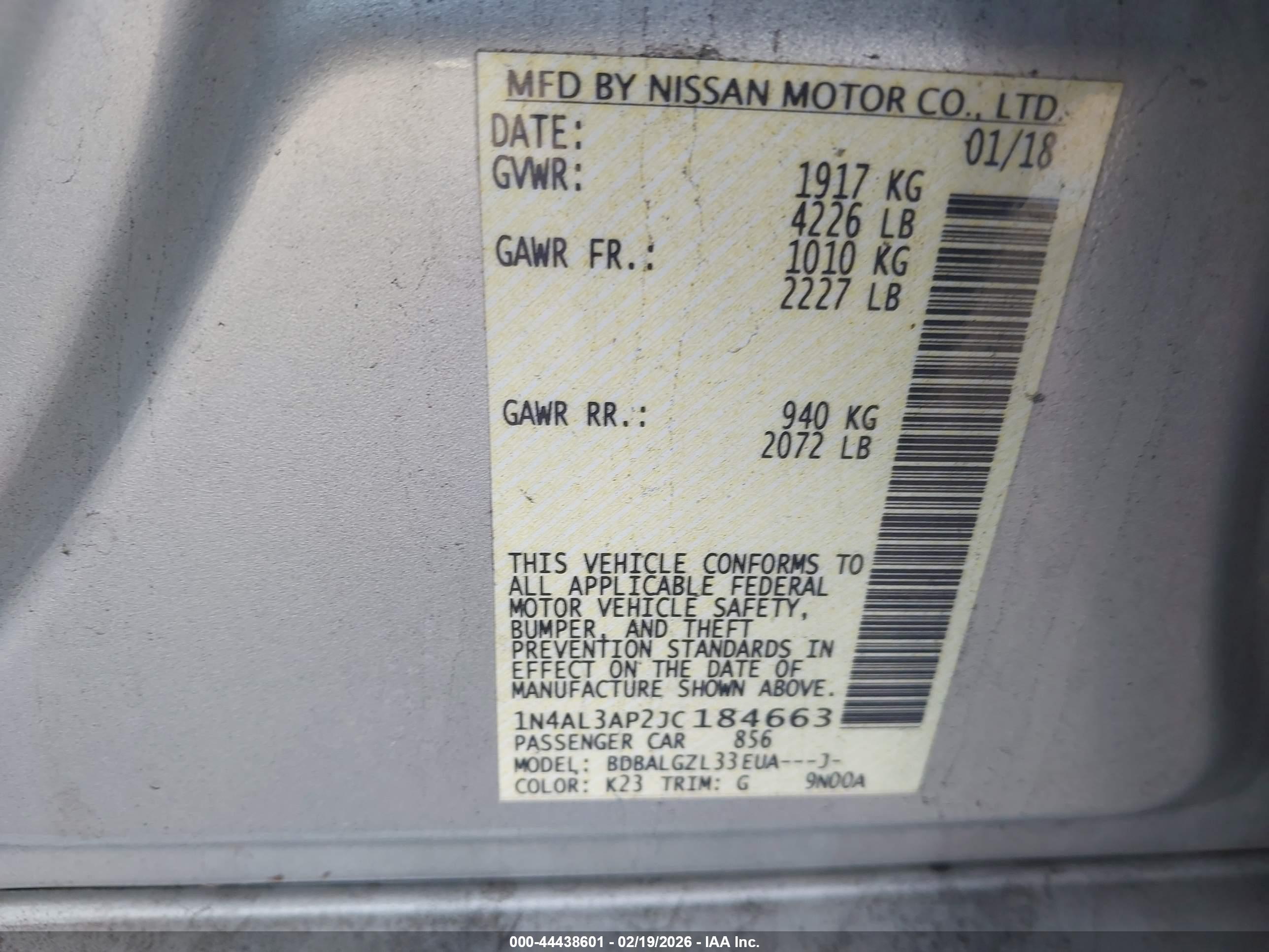 NISSAN ALTIMA image 9
