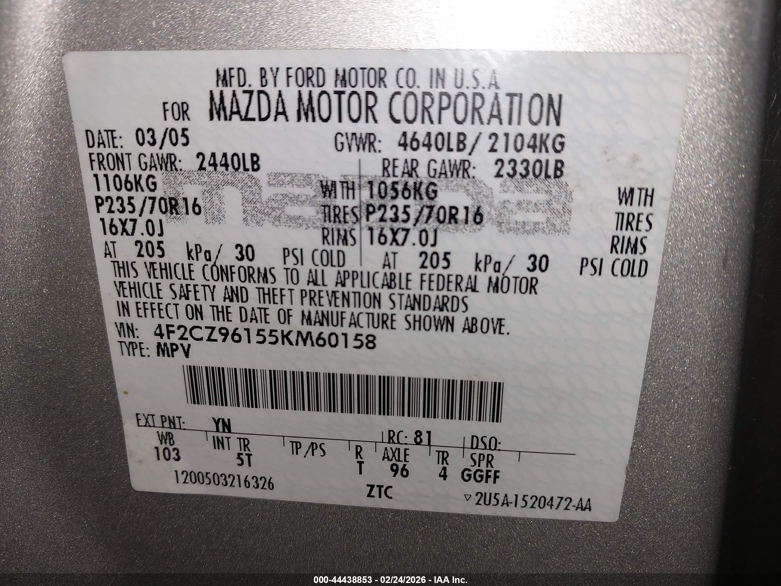 MAZDA TRIBUTE image 9