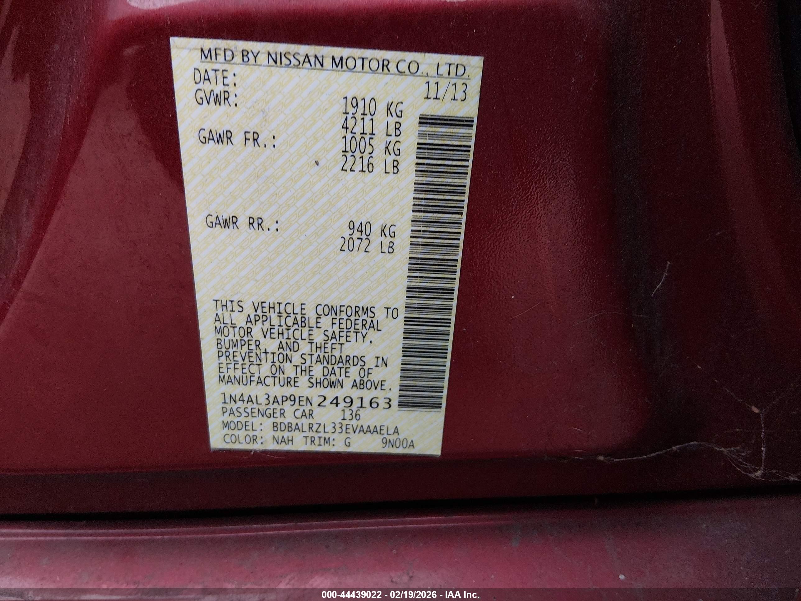 NISSAN ALTIMA image 9