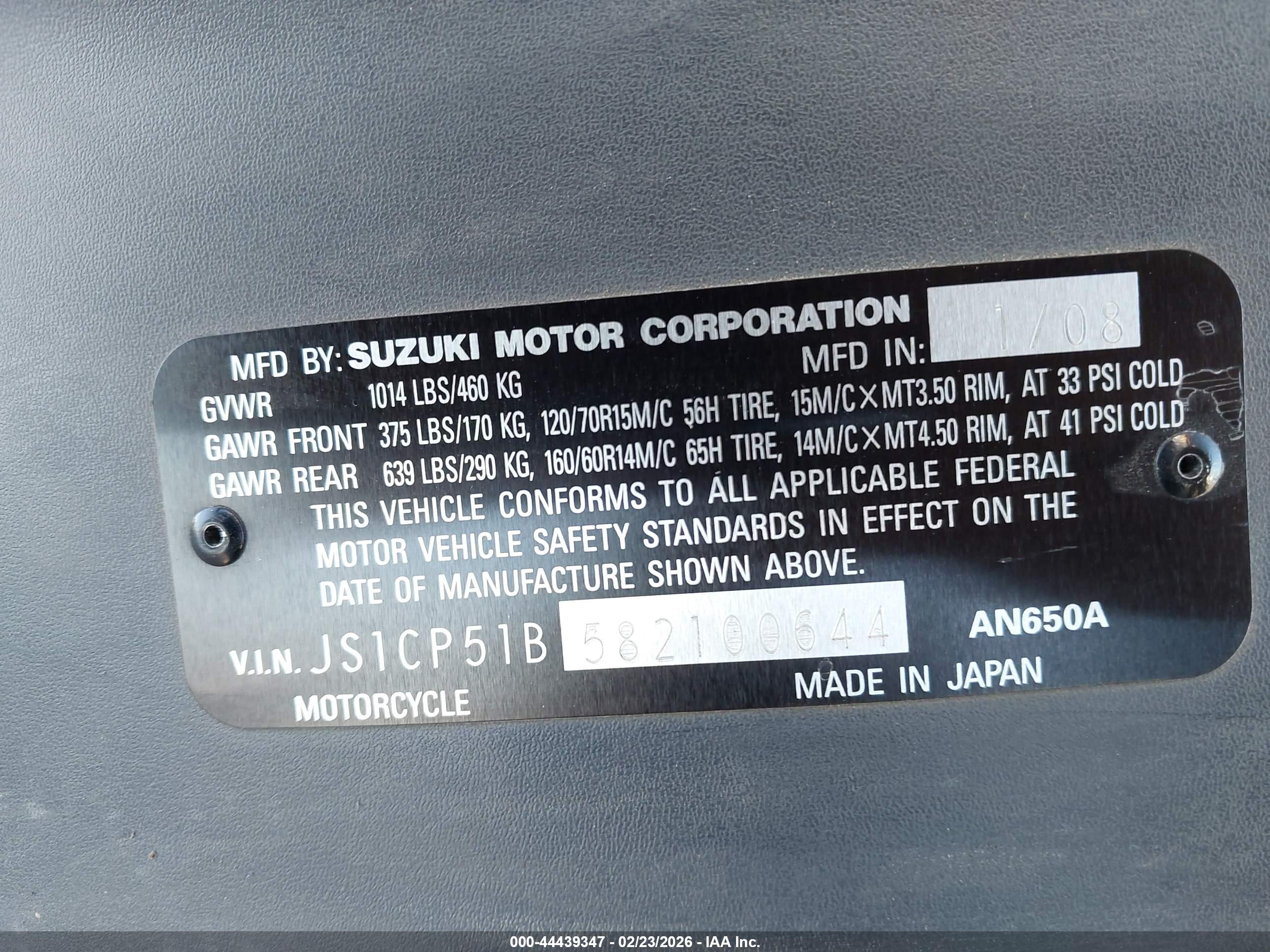 SUZUKI AN650 image 10