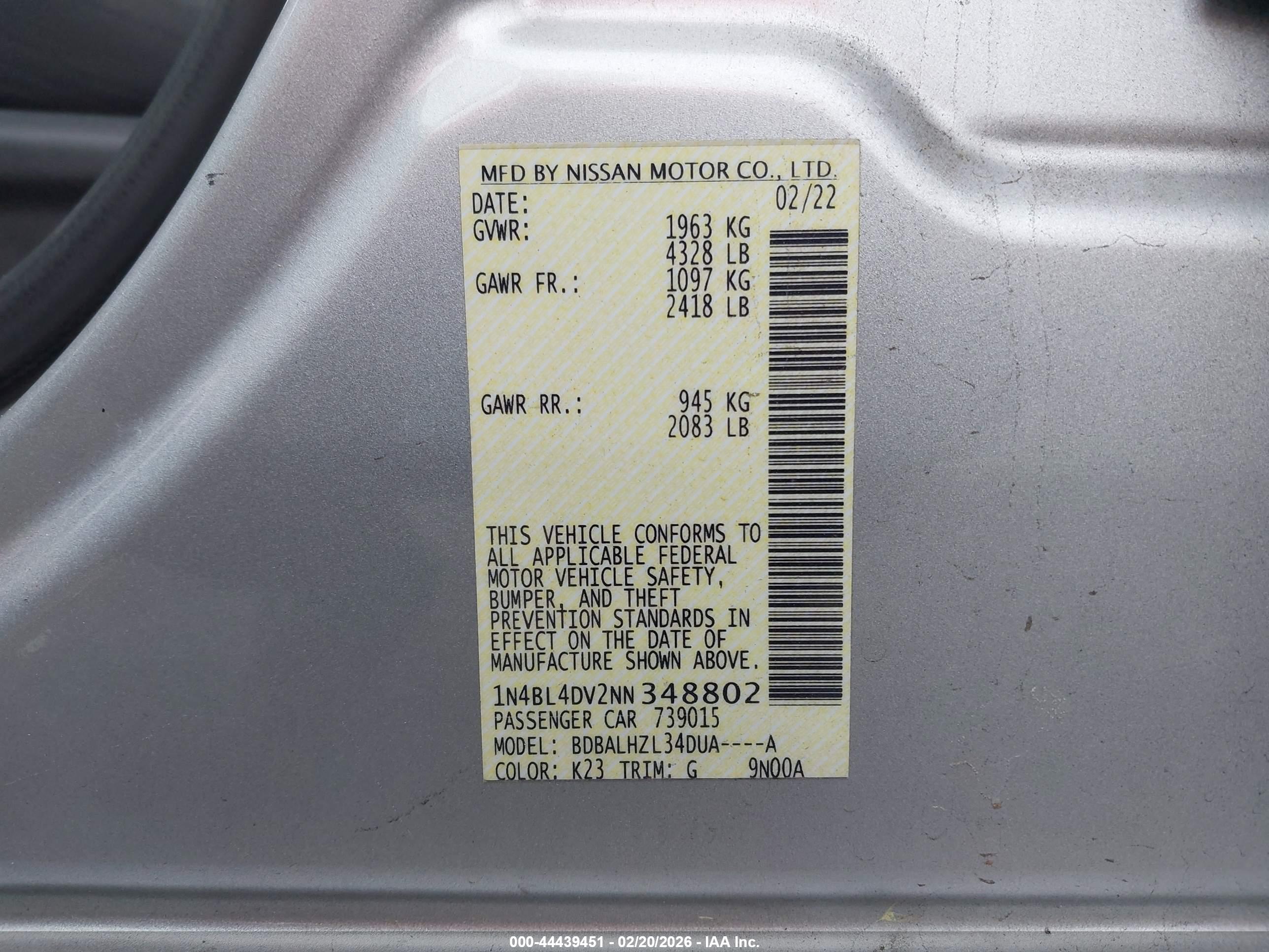 NISSAN ALTIMA image 9