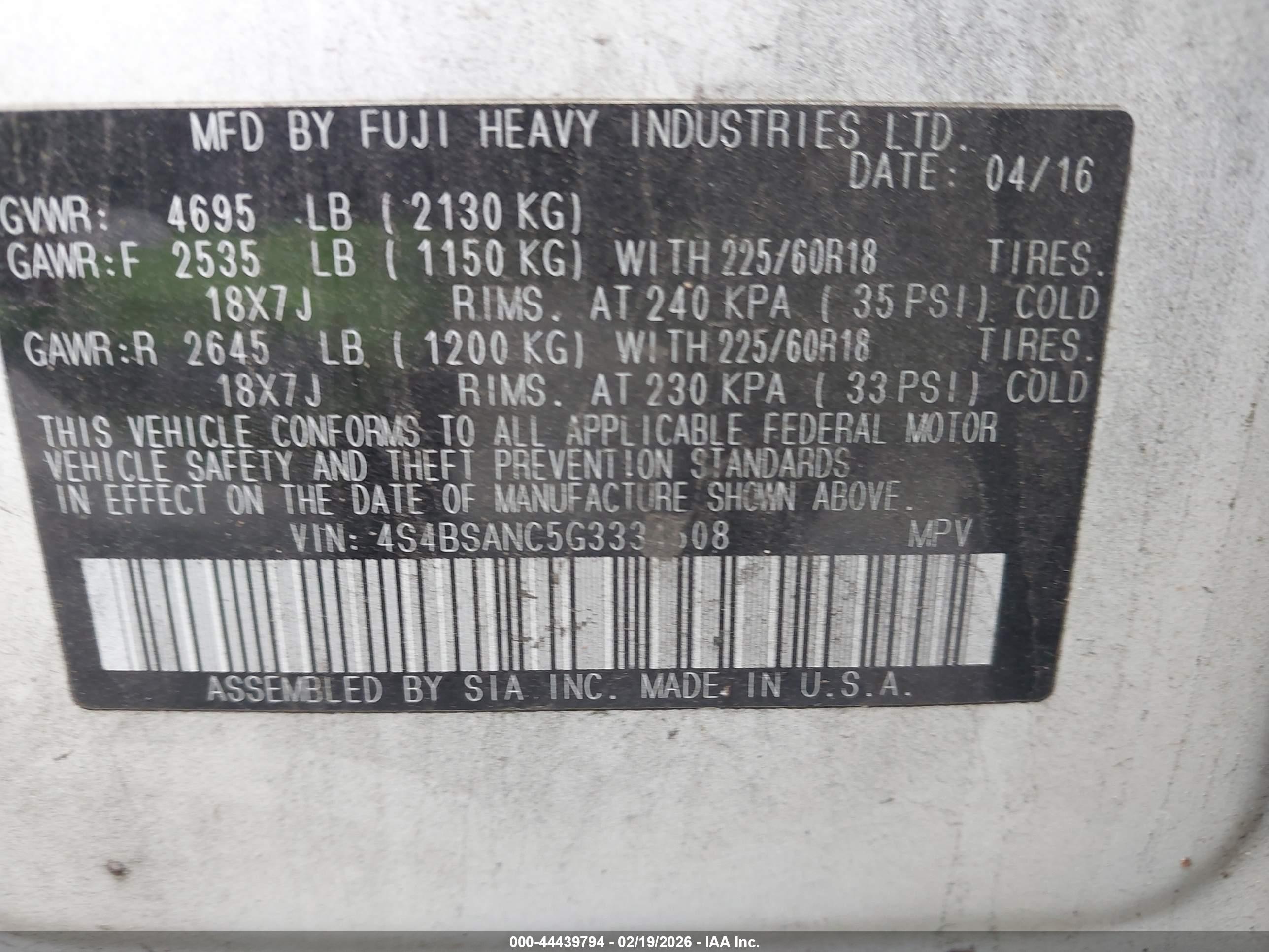 SUBARU OUTBACK image 9