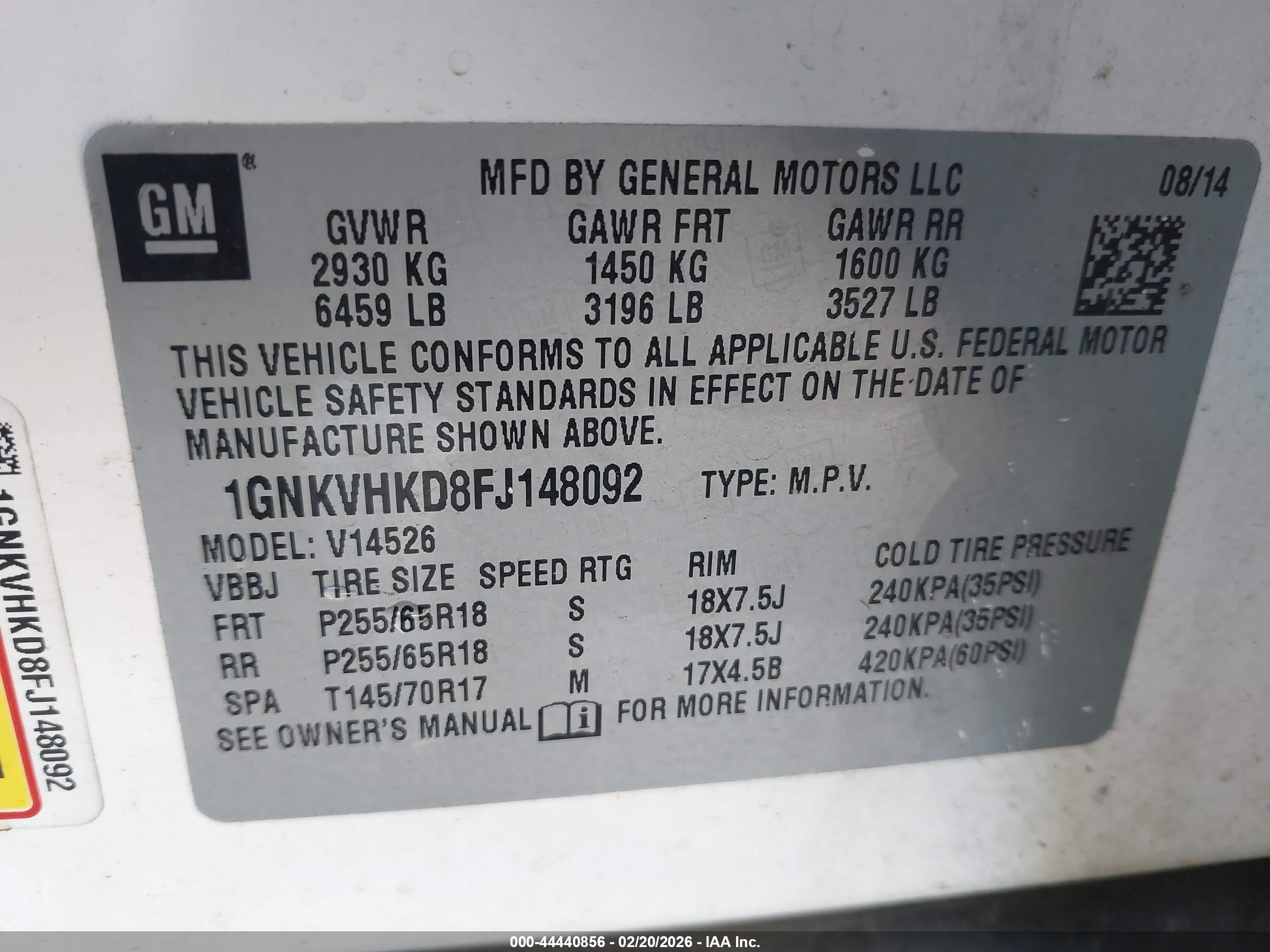 CHEVROLET TRAVERSE image 9
