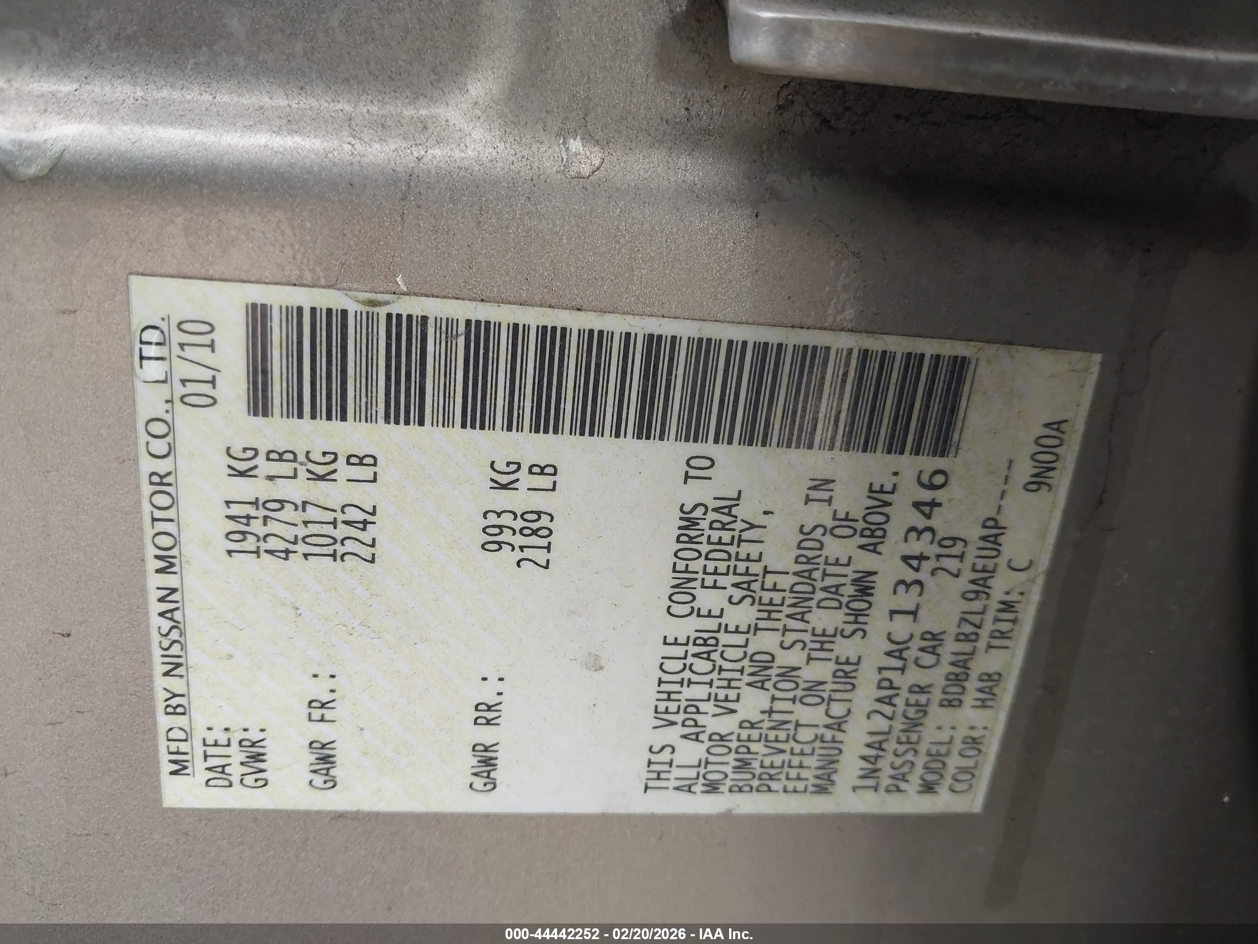 NISSAN ALTIMA image 9