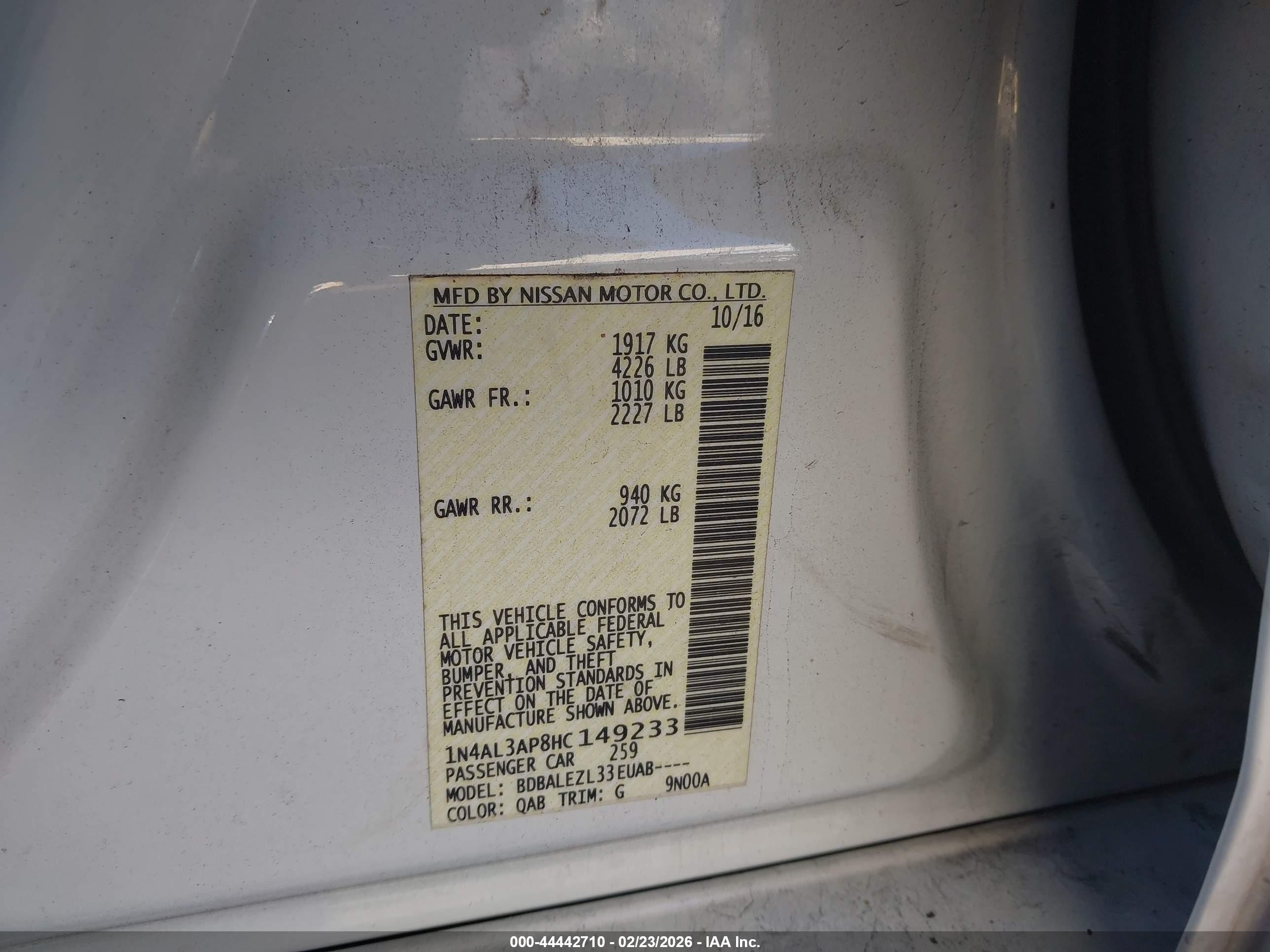 NISSAN ALTIMA image 9