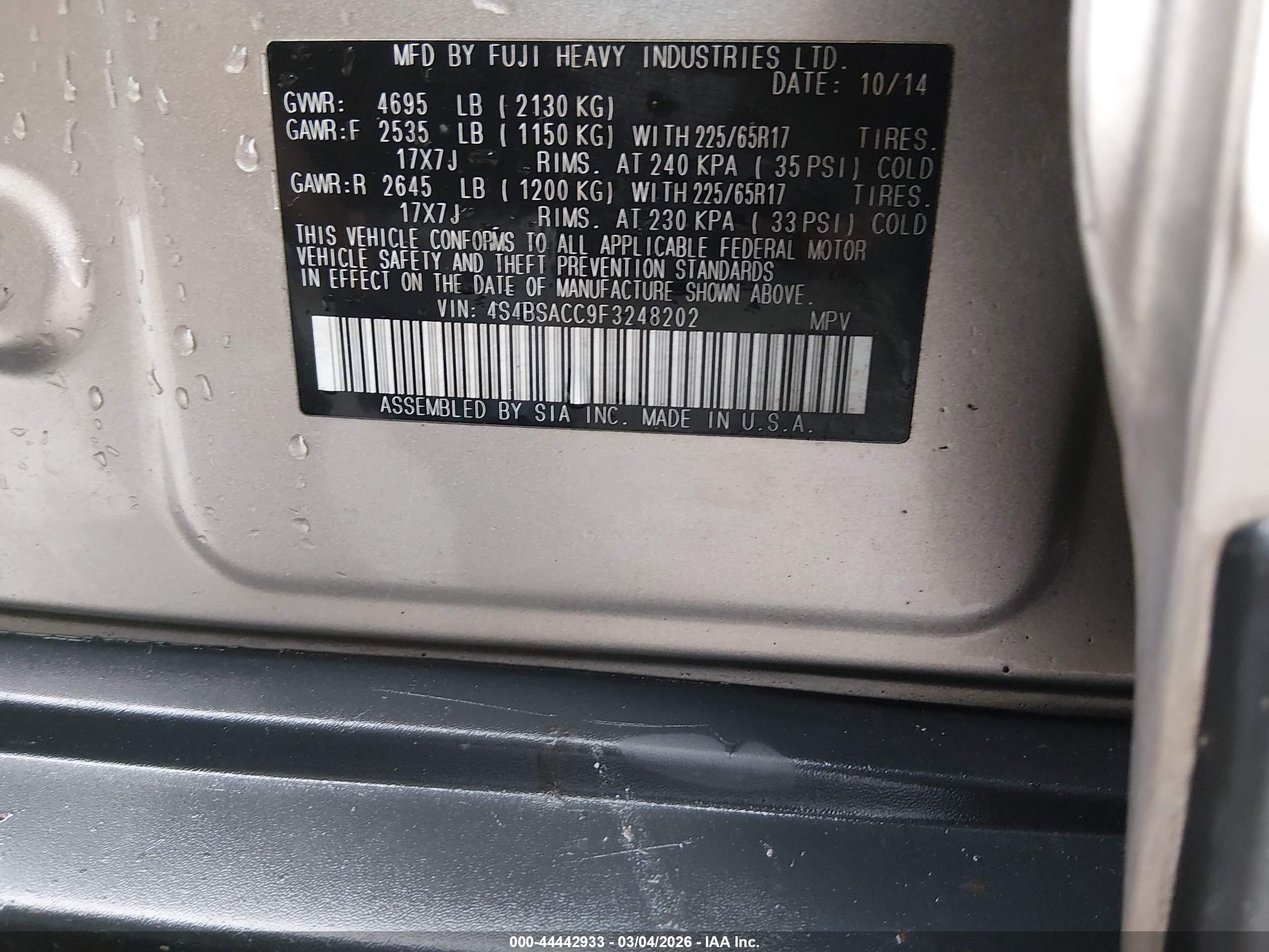 SUBARU OUTBACK image 9