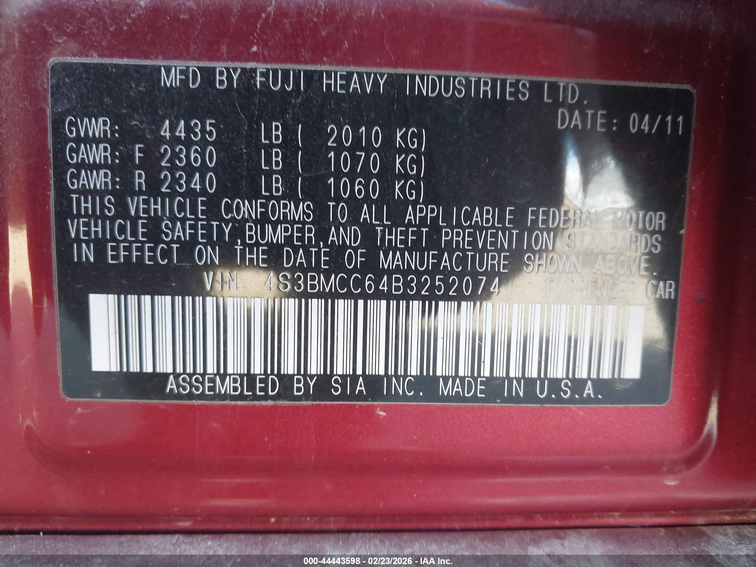 SUBARU LEGACY image 9