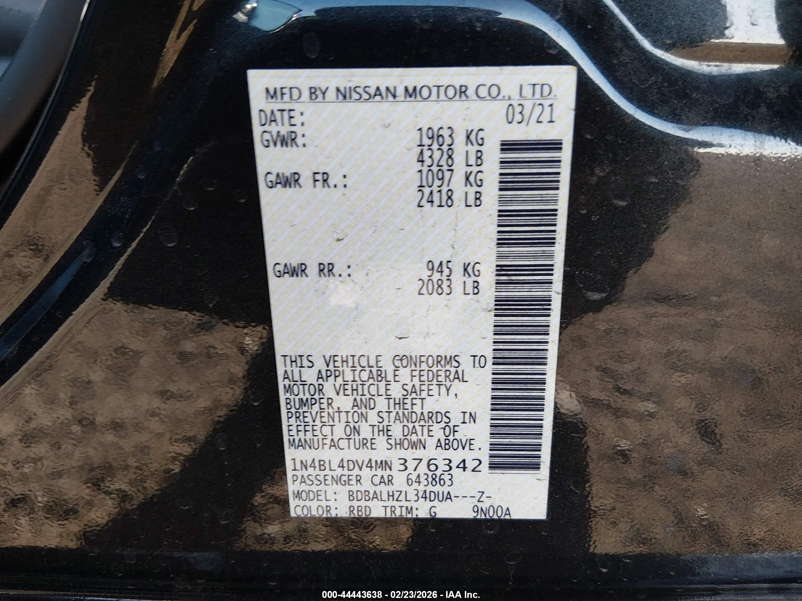 NISSAN ALTIMA image 9