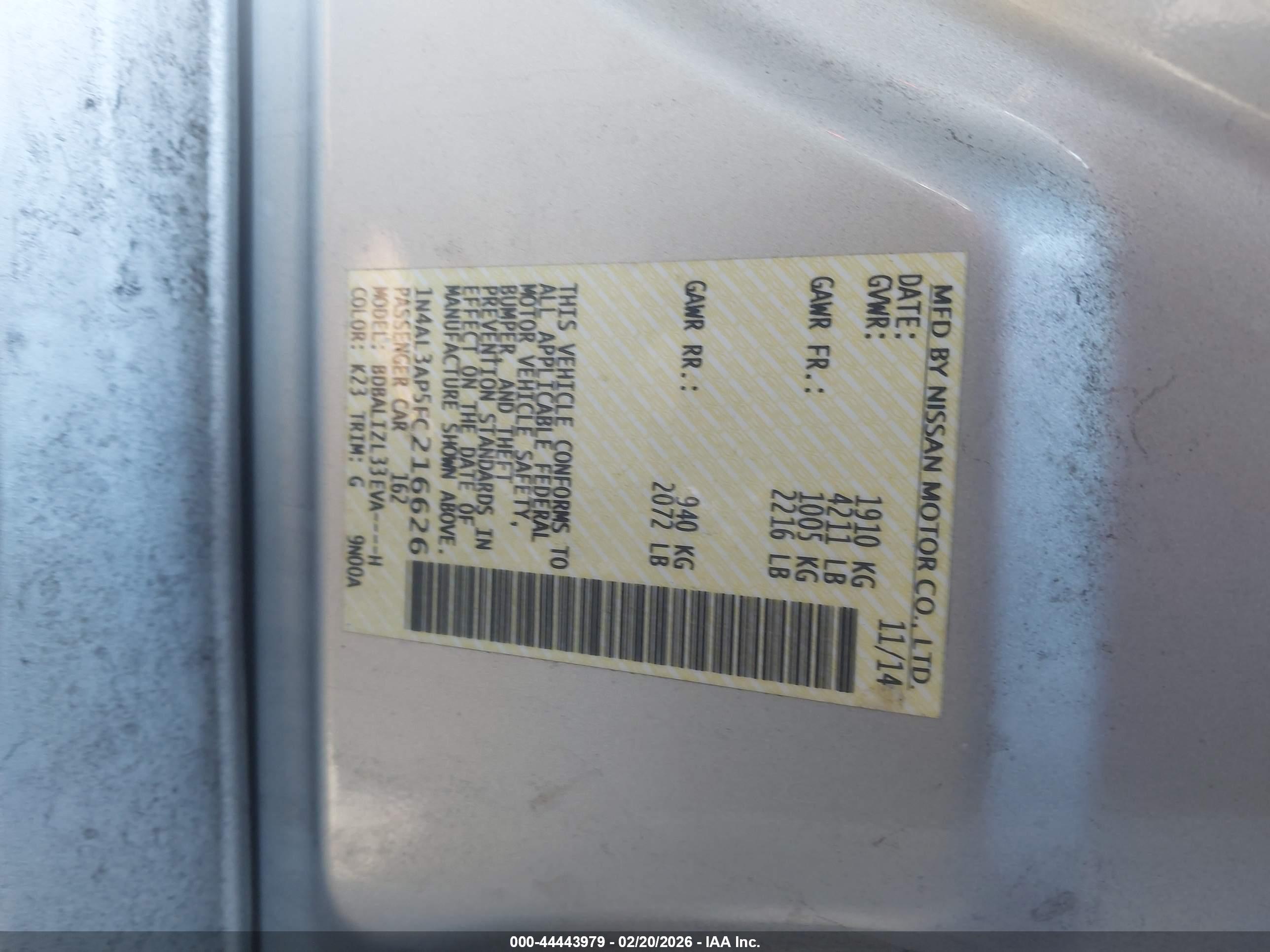 NISSAN ALTIMA image 9