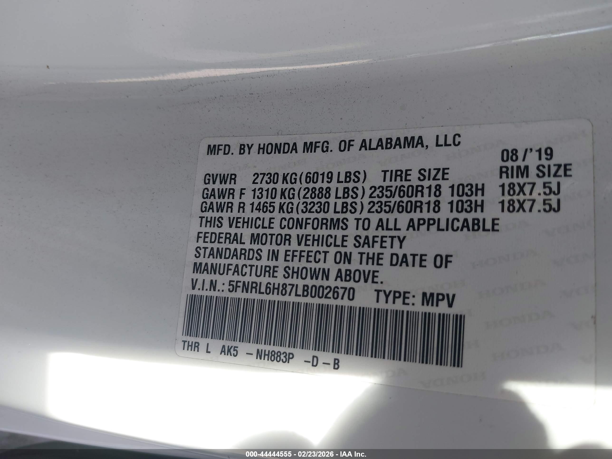 HONDA ODYSSEY image 9