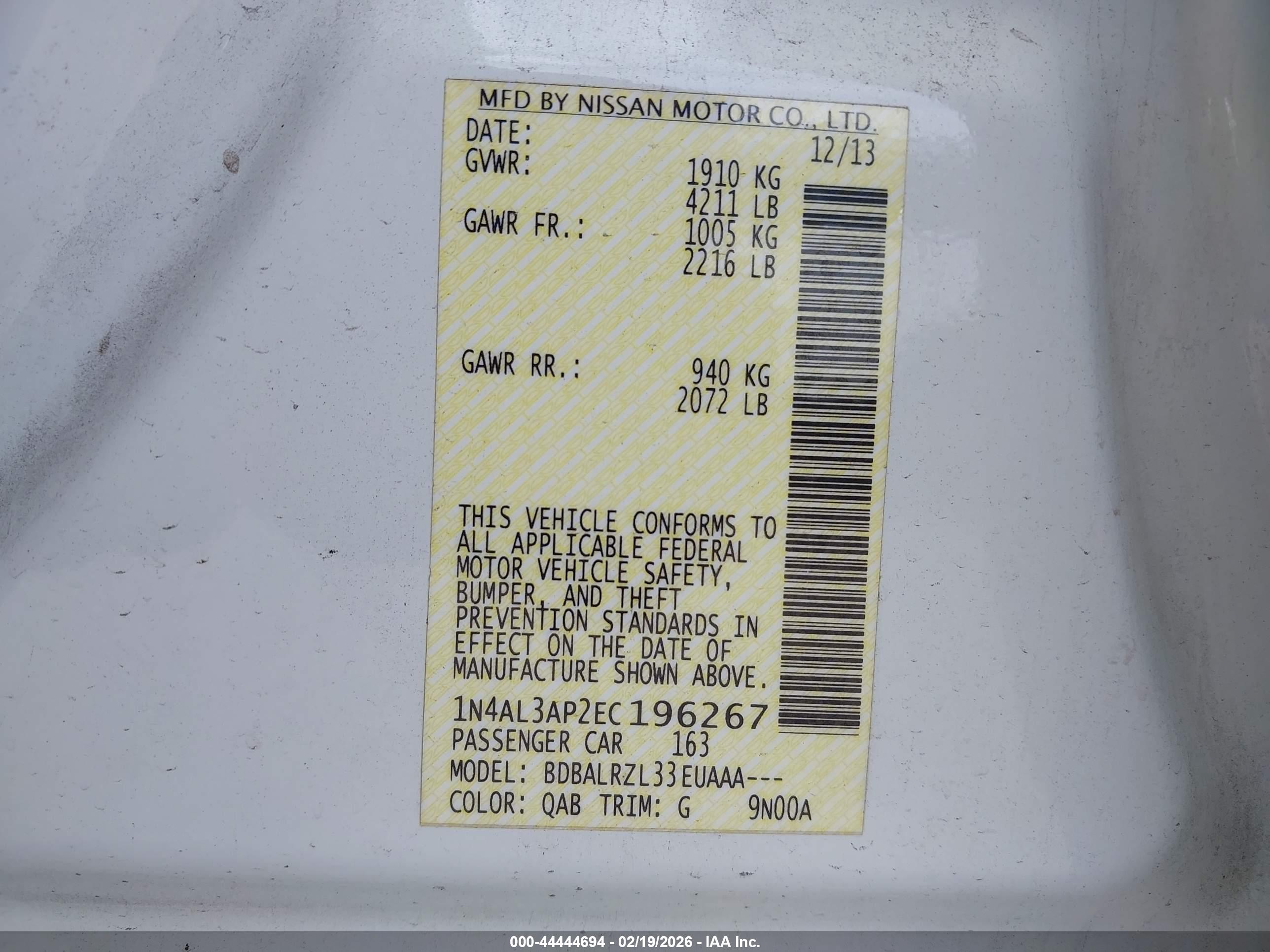 NISSAN ALTIMA image 9