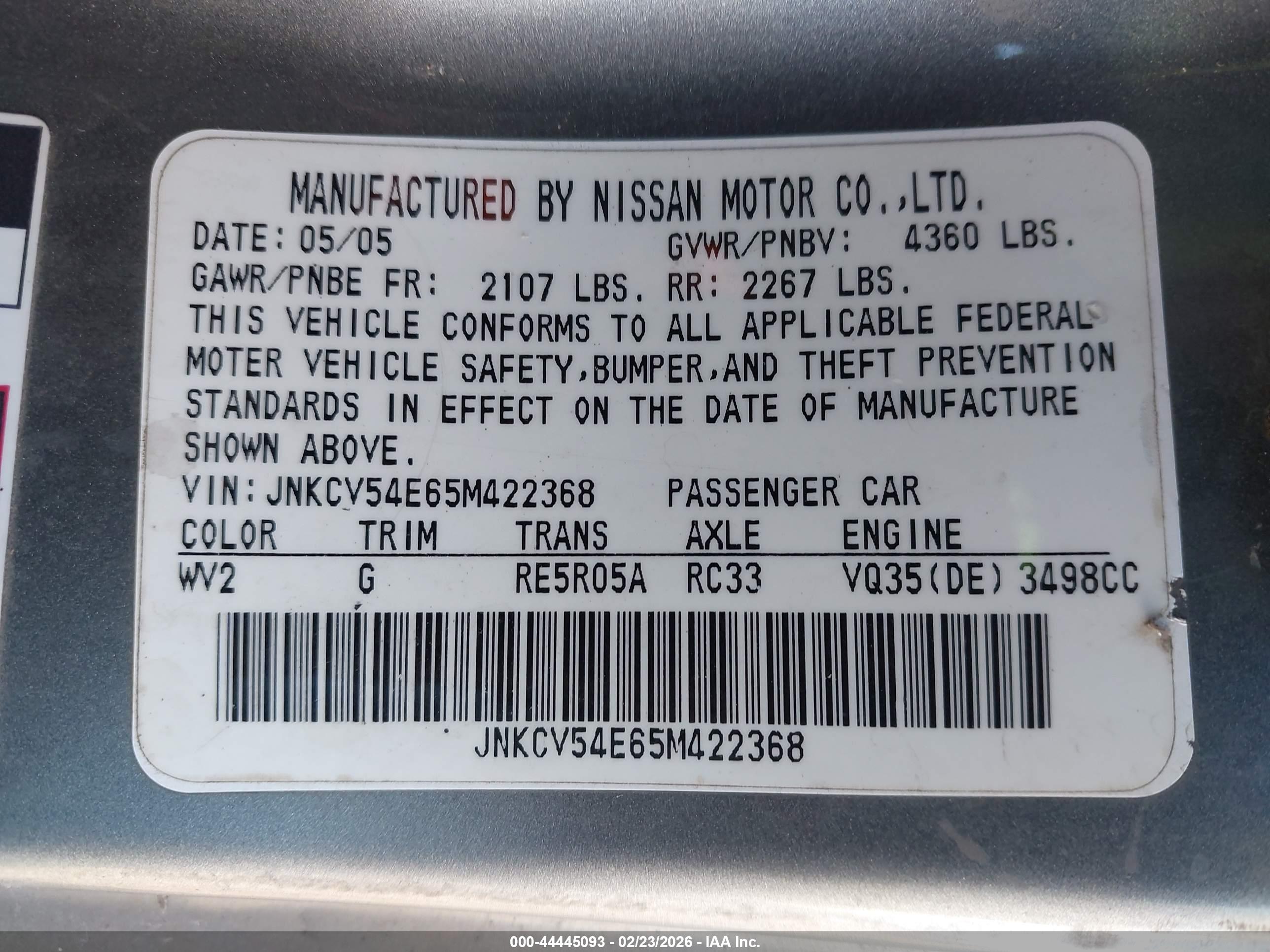 INFINITI G35 image 9