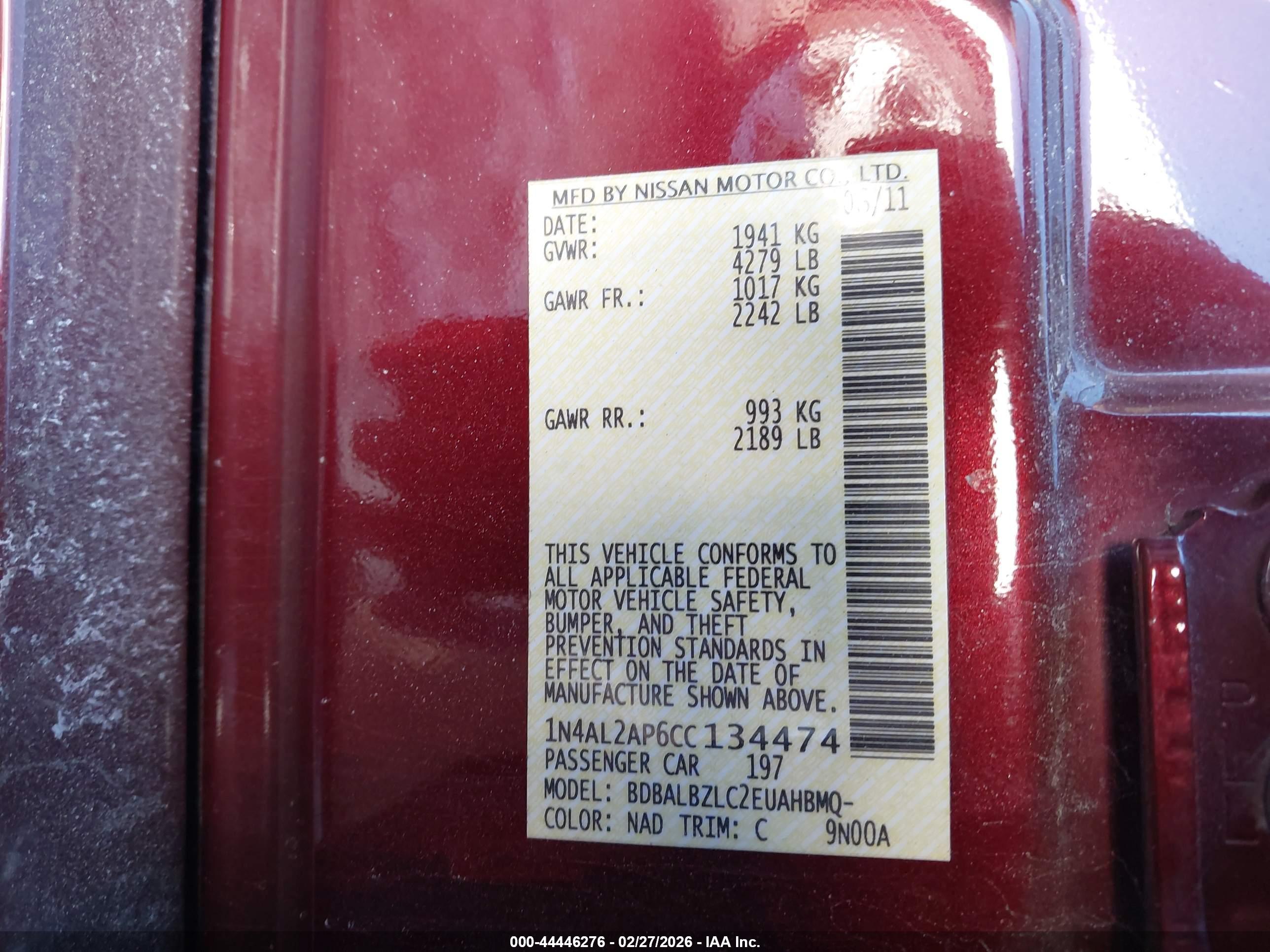 NISSAN ALTIMA image 9
