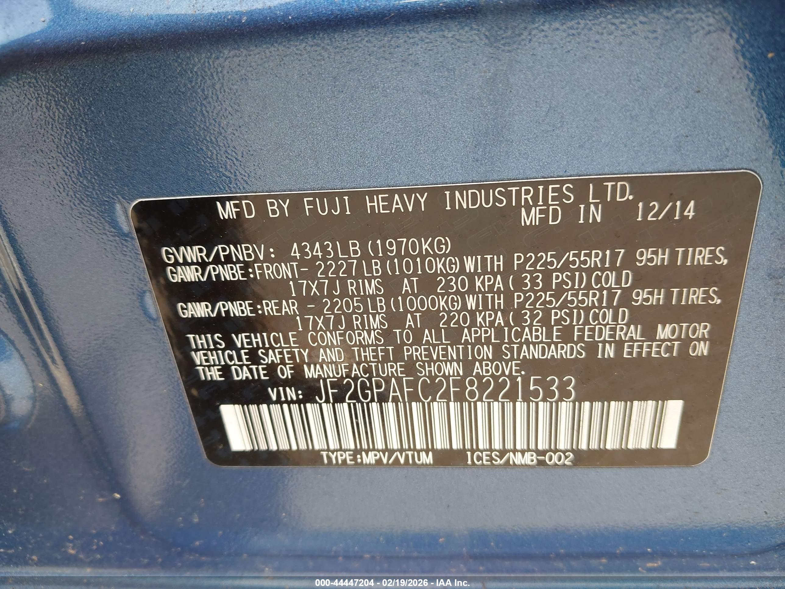SUBARU XV image 9