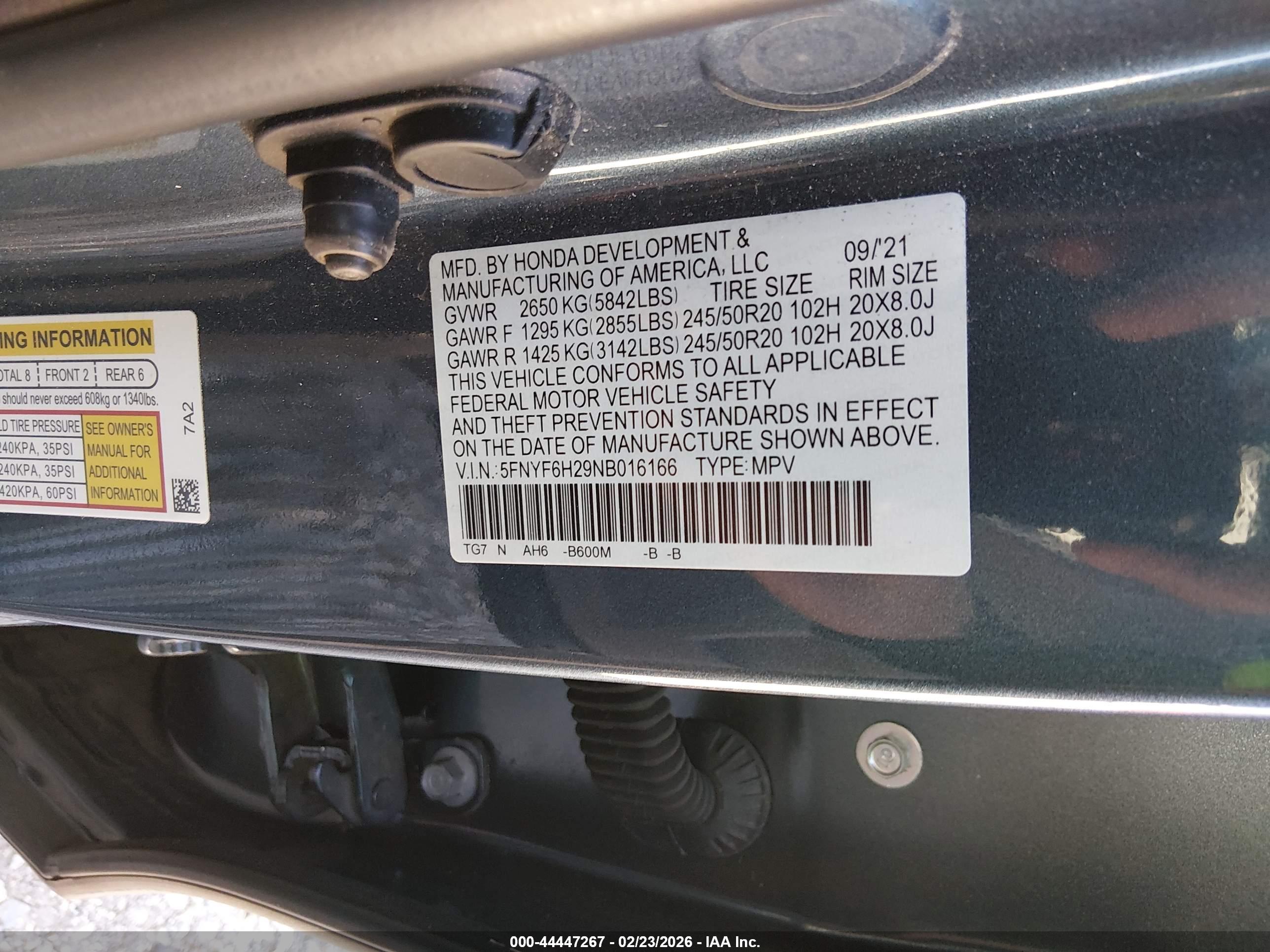 HONDA PILOT image 9