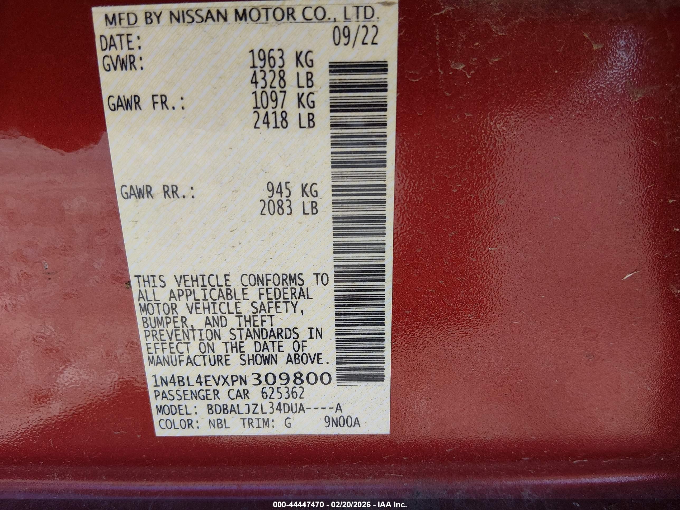 NISSAN ALTIMA image 9