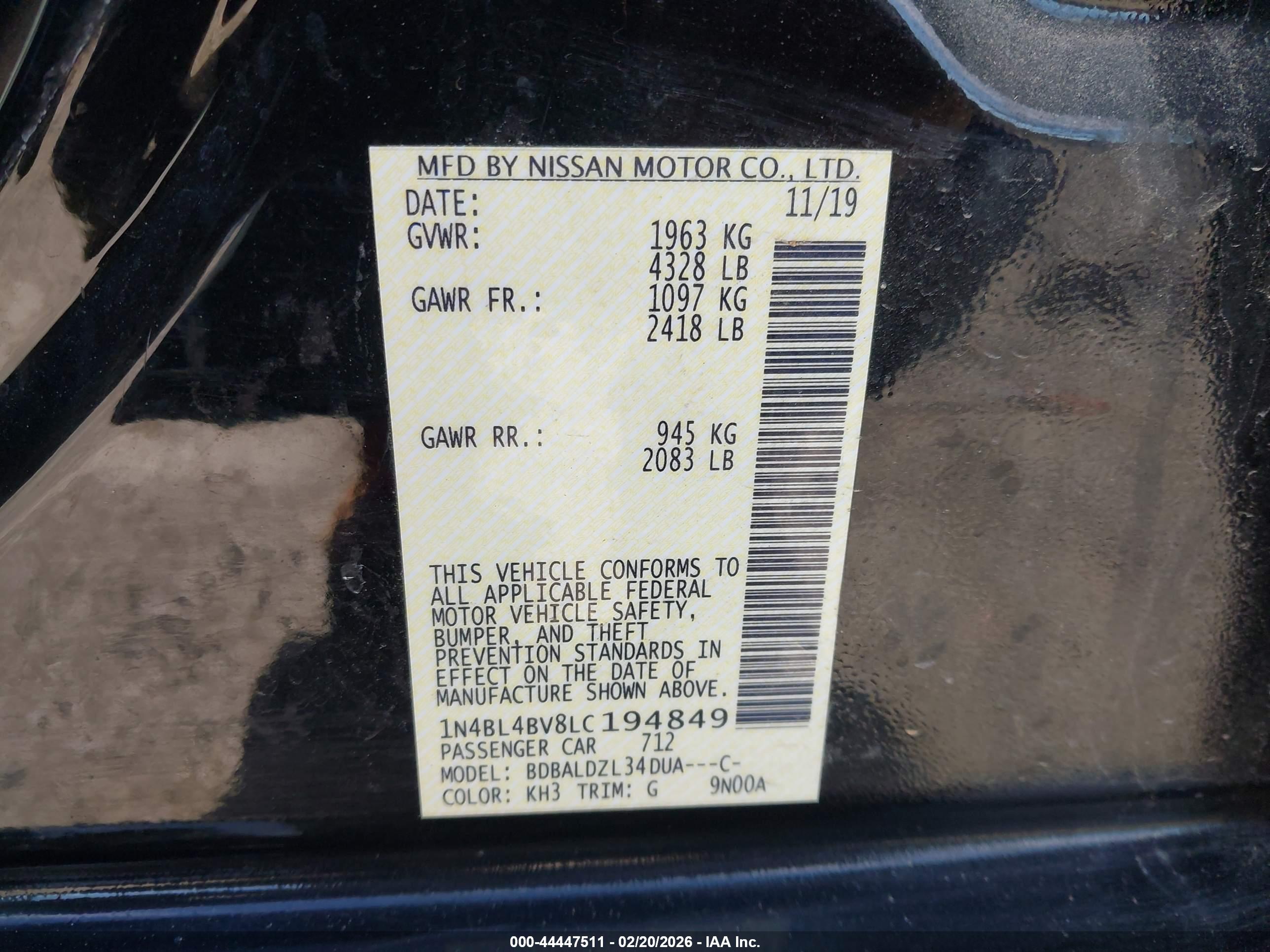 NISSAN ALTIMA image 9