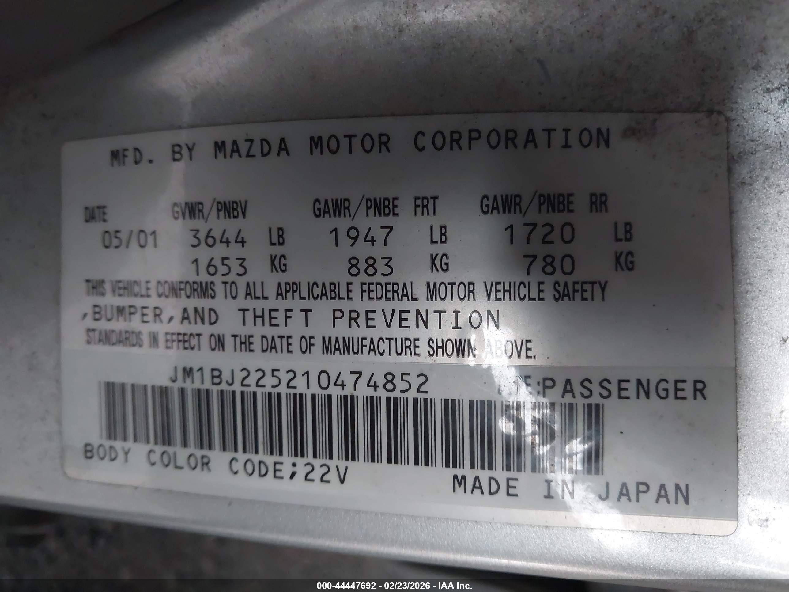 MAZDA PROTEGE image 9