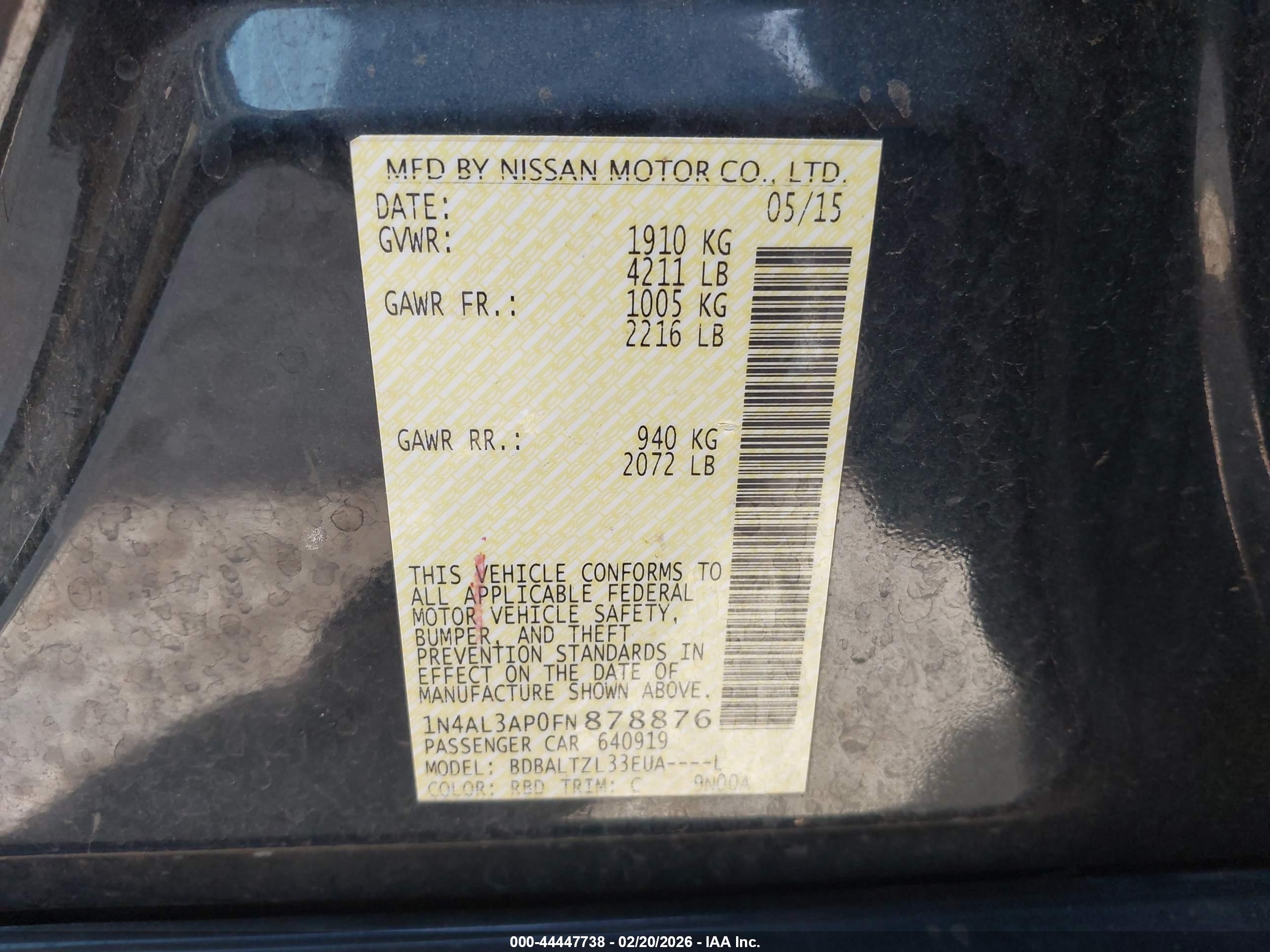 NISSAN ALTIMA image 9
